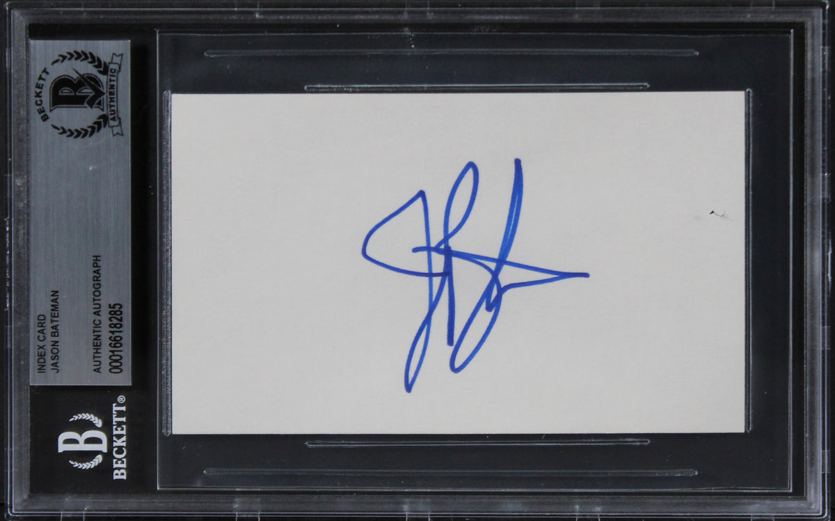 Jason Bateman Ozark Authentic Signed 3x5 Index Card Autographed BAS Slabbed 1
