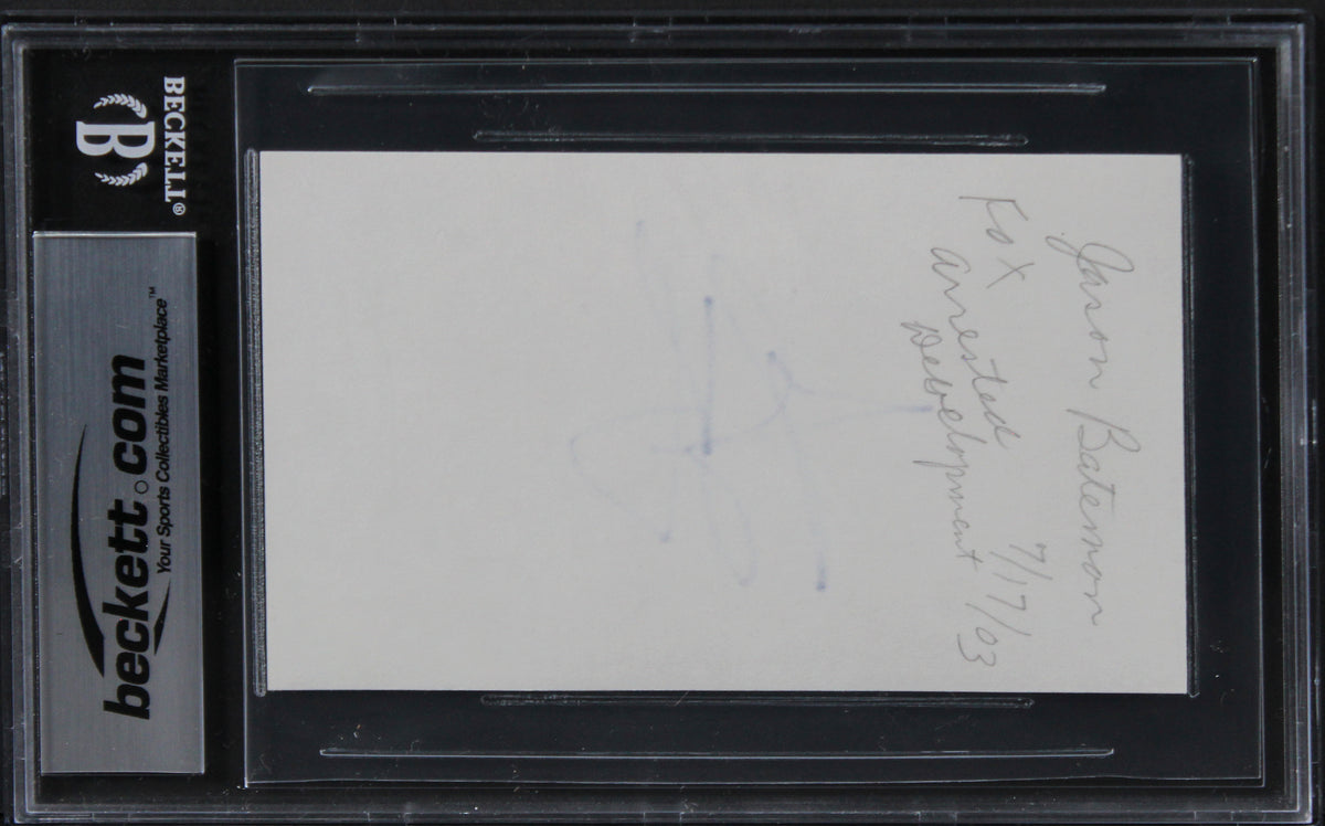Jason Bateman Ozark Authentic Signed 3x5 Index Card Autographed BAS Slabbed 1