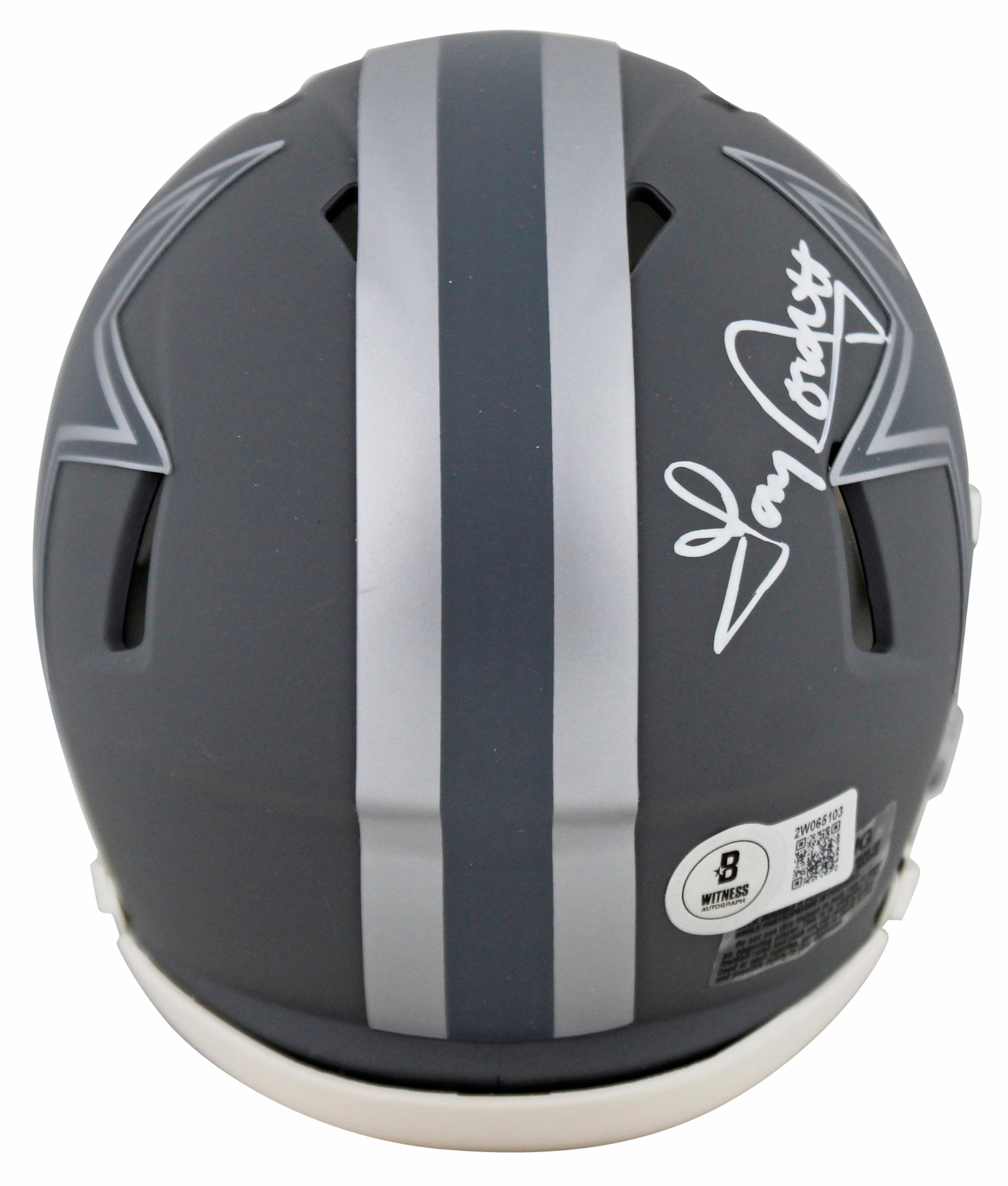 Cowboys Emmitt Smith & Tony Dorsett Signed Slate Speed Mini Helmet W/ Case BAS W