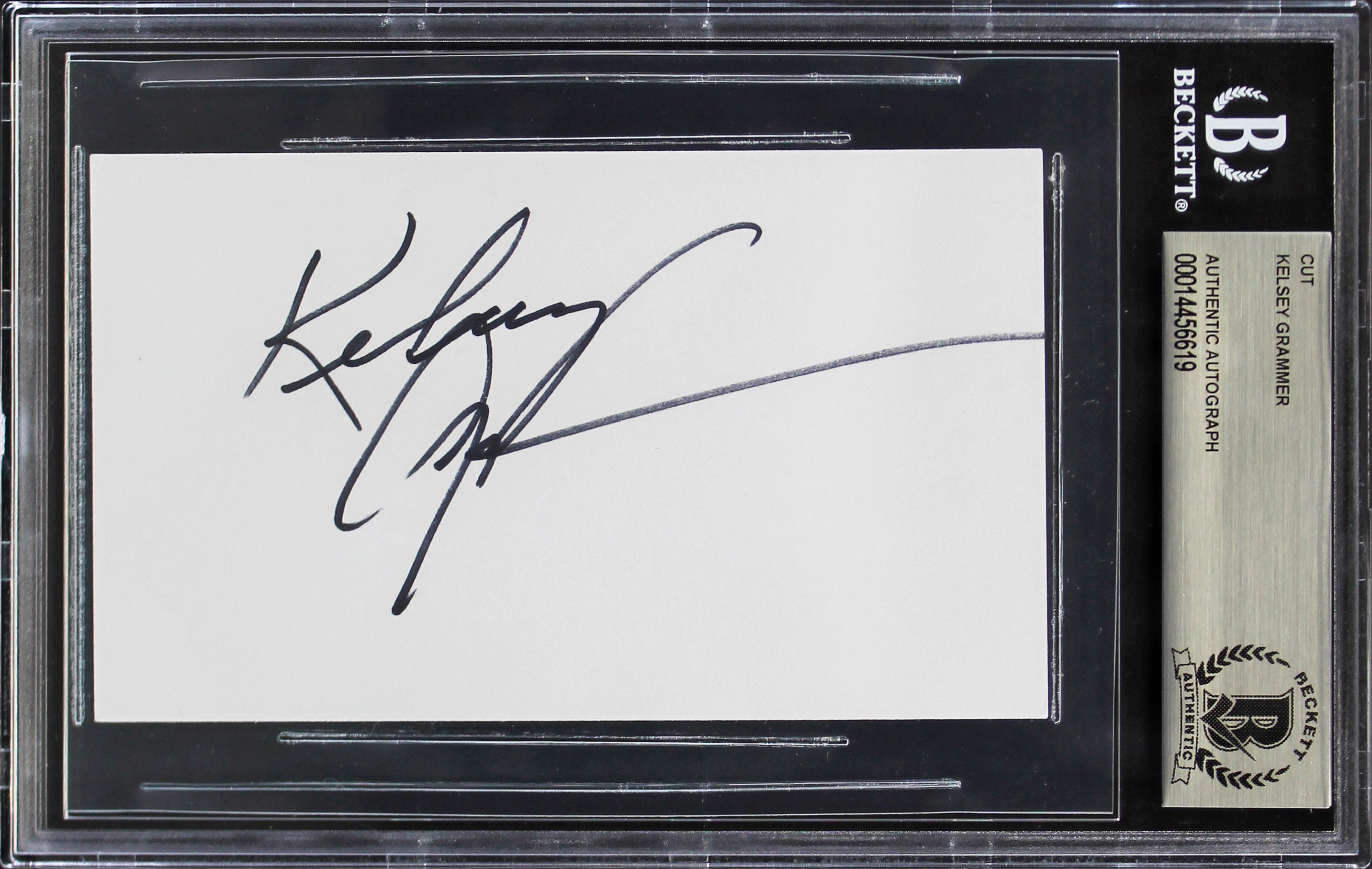 Kelsey Grammer Frasier Authentic Signed 3x5 Cut Signature BAS Slabbed