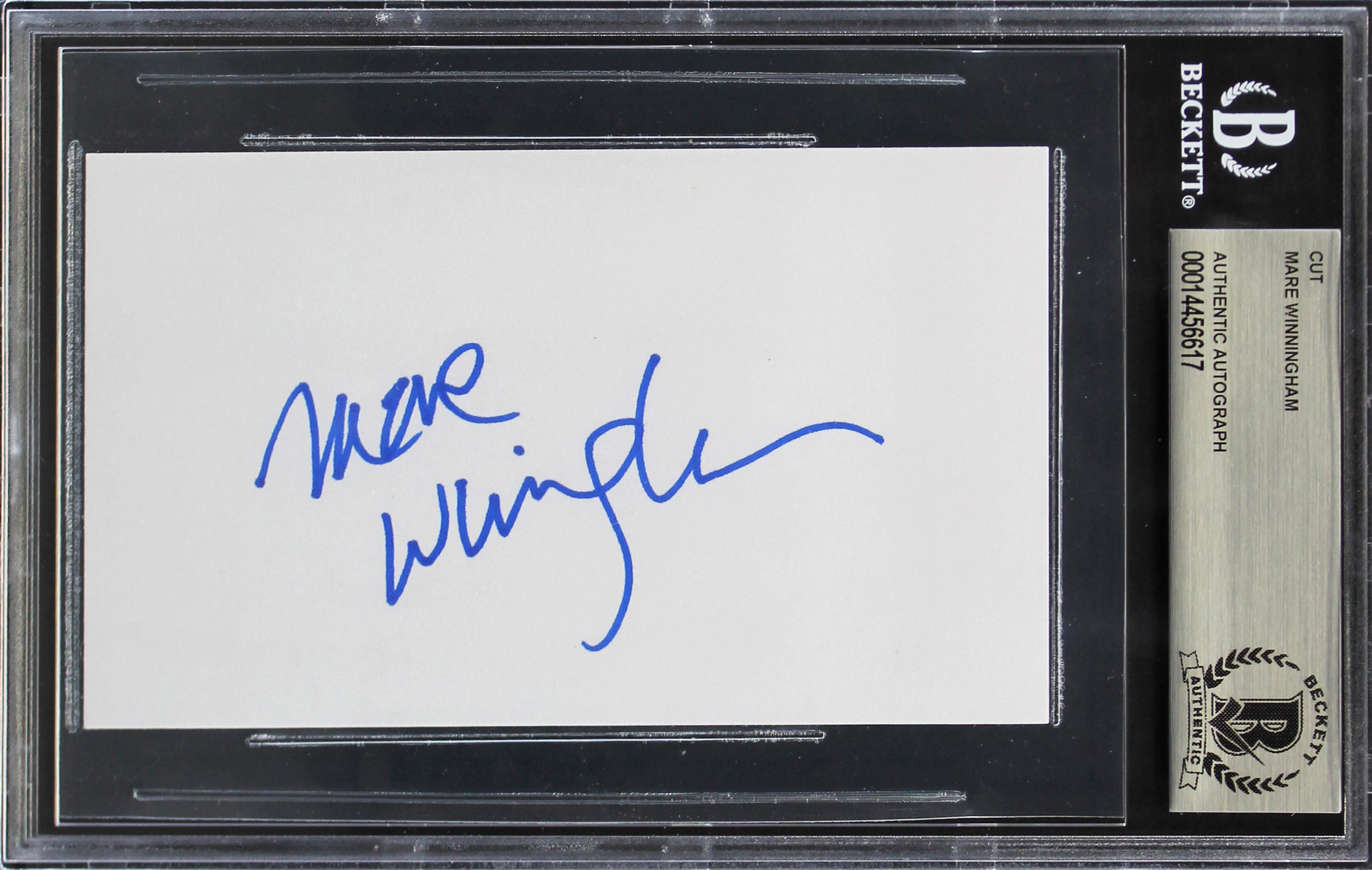 Mare Winningham Georgia Authentic Signed 3x5 Cut Signature BAS Slabbed
