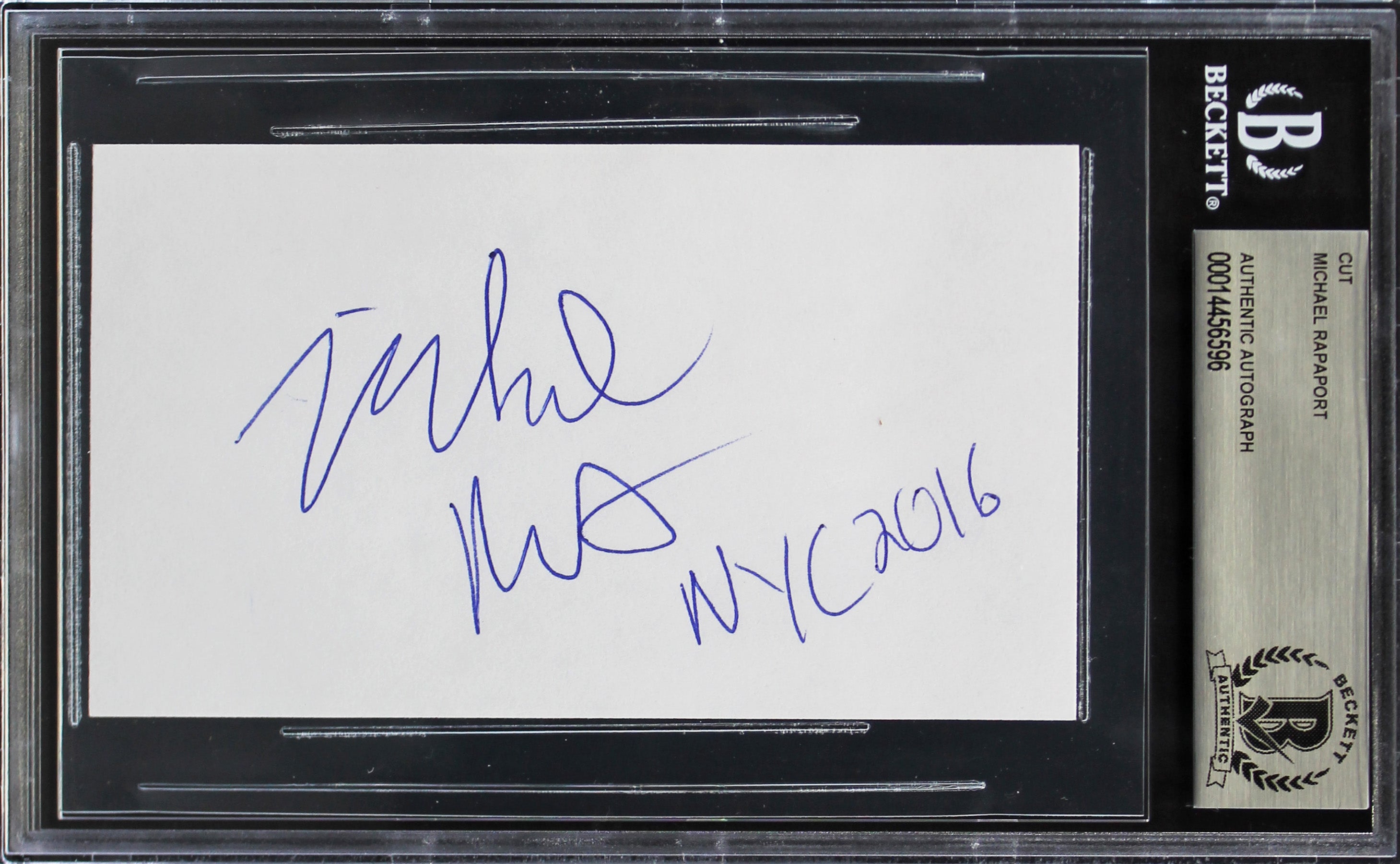 Michael Rapaport Higher Learning Authentic Signed 3x5 Cut Signature BAS Slabbed