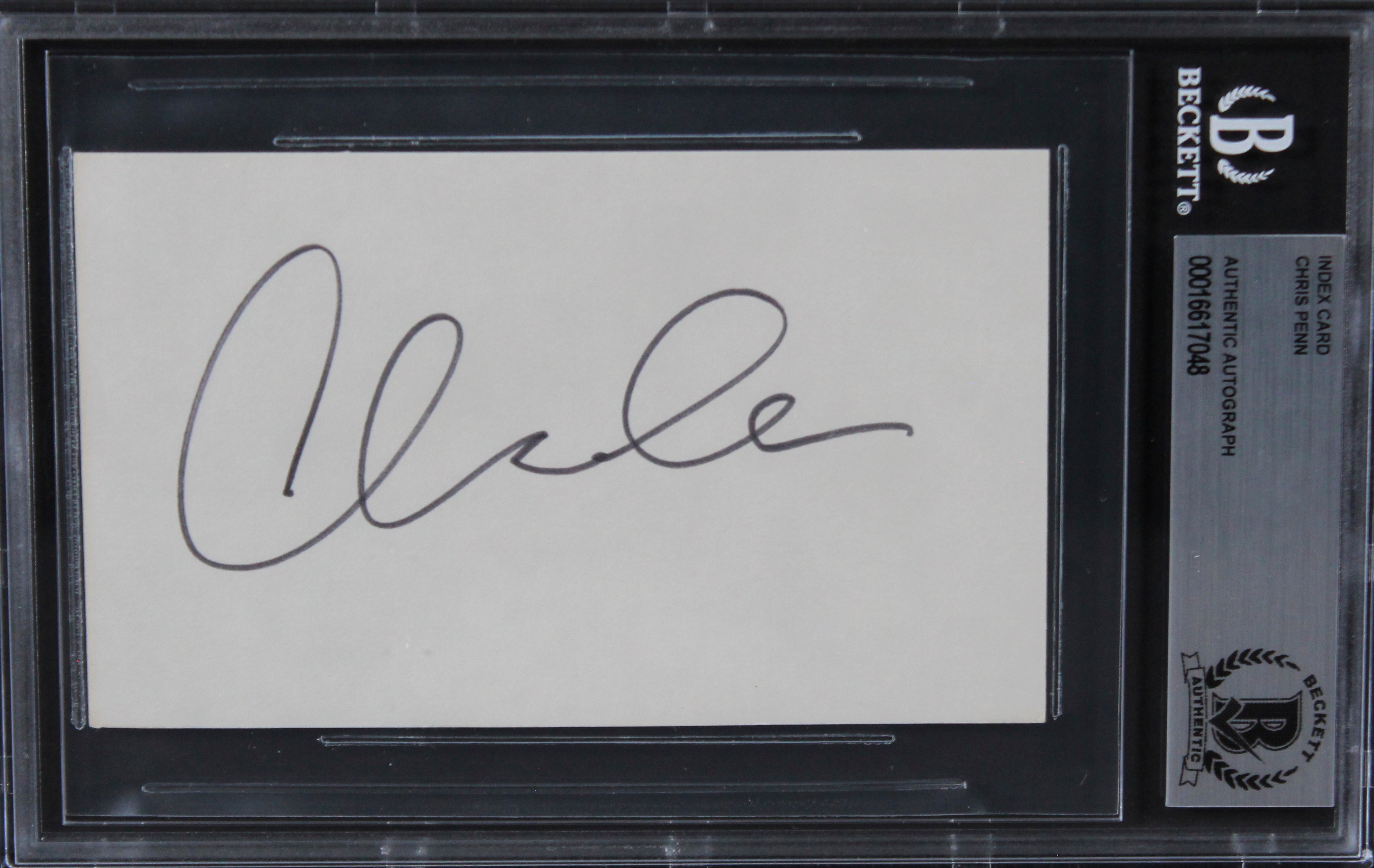 Chris Penn Reservoir Dogs Authentic Signed 3x5 Index Card BAS Slabbed