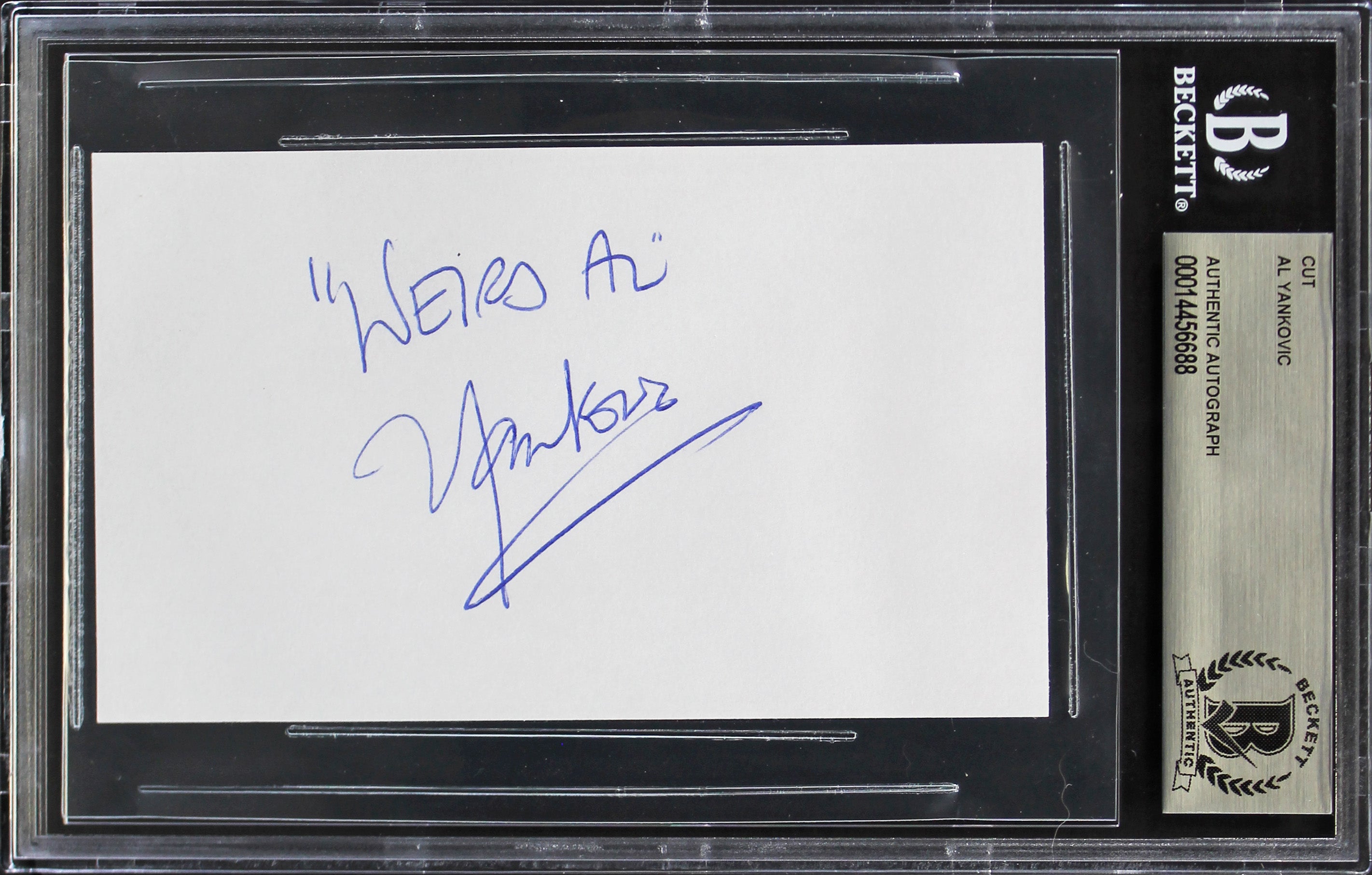 Weird Al Yankovic Authentic Signed 3x5 Cut Signature BAS Slabbed