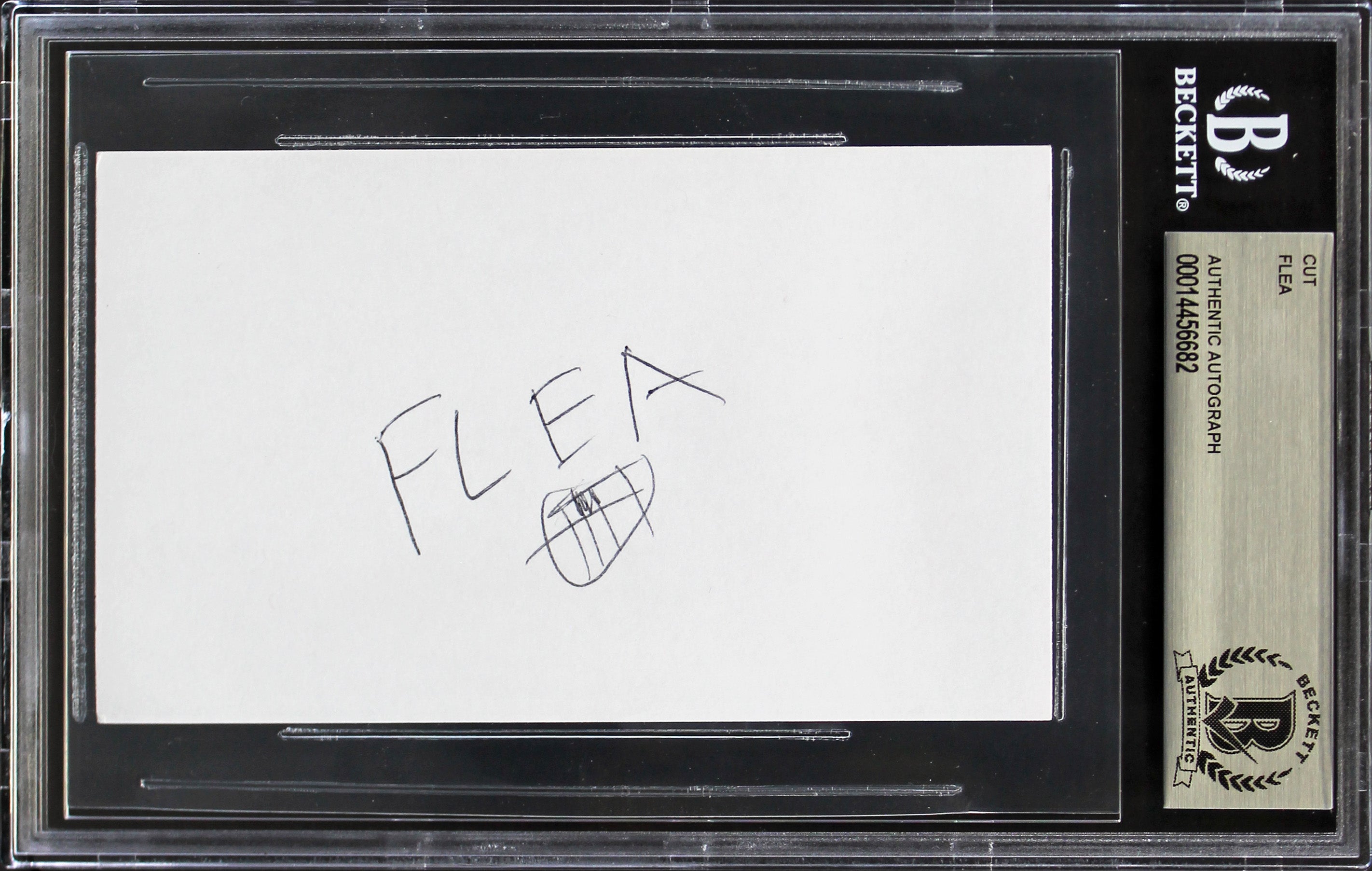 FLEA Red Hot Chili Peppers Authentic Signed 3x5 Cut Signature BAS Slabbed