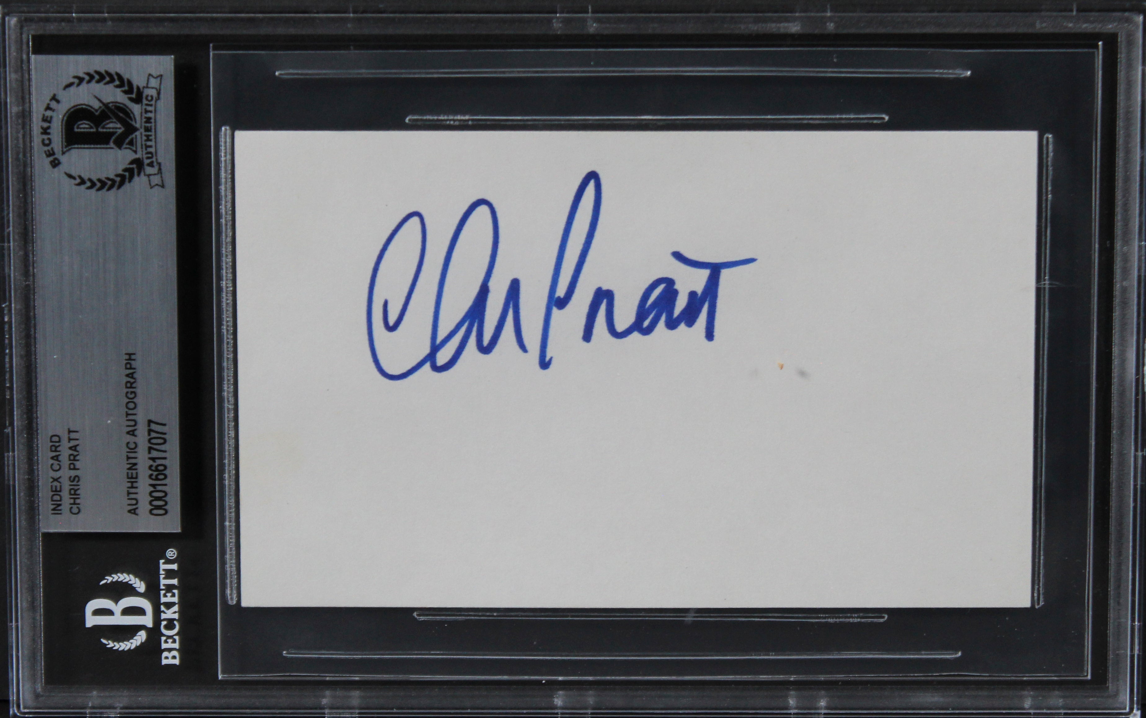 Chris Pratt Guardians of the Galaxy Authentic Signed 3x5 Index Card BAS Slabbed