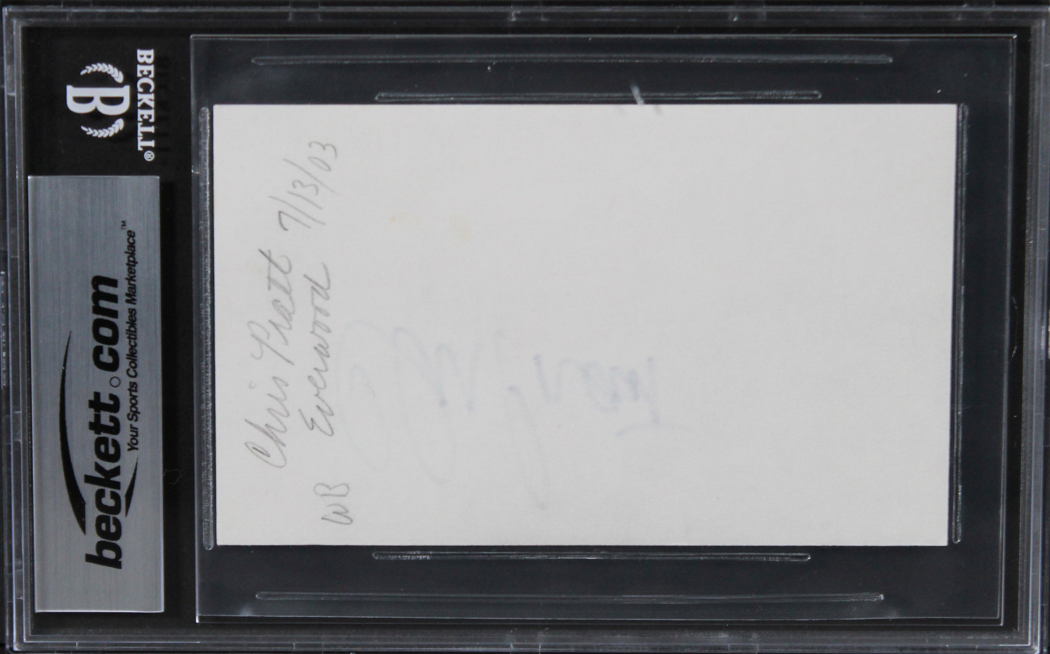 Chris Pratt Guardians of the Galaxy Authentic Signed 3x5 Index Card BAS Slabbed