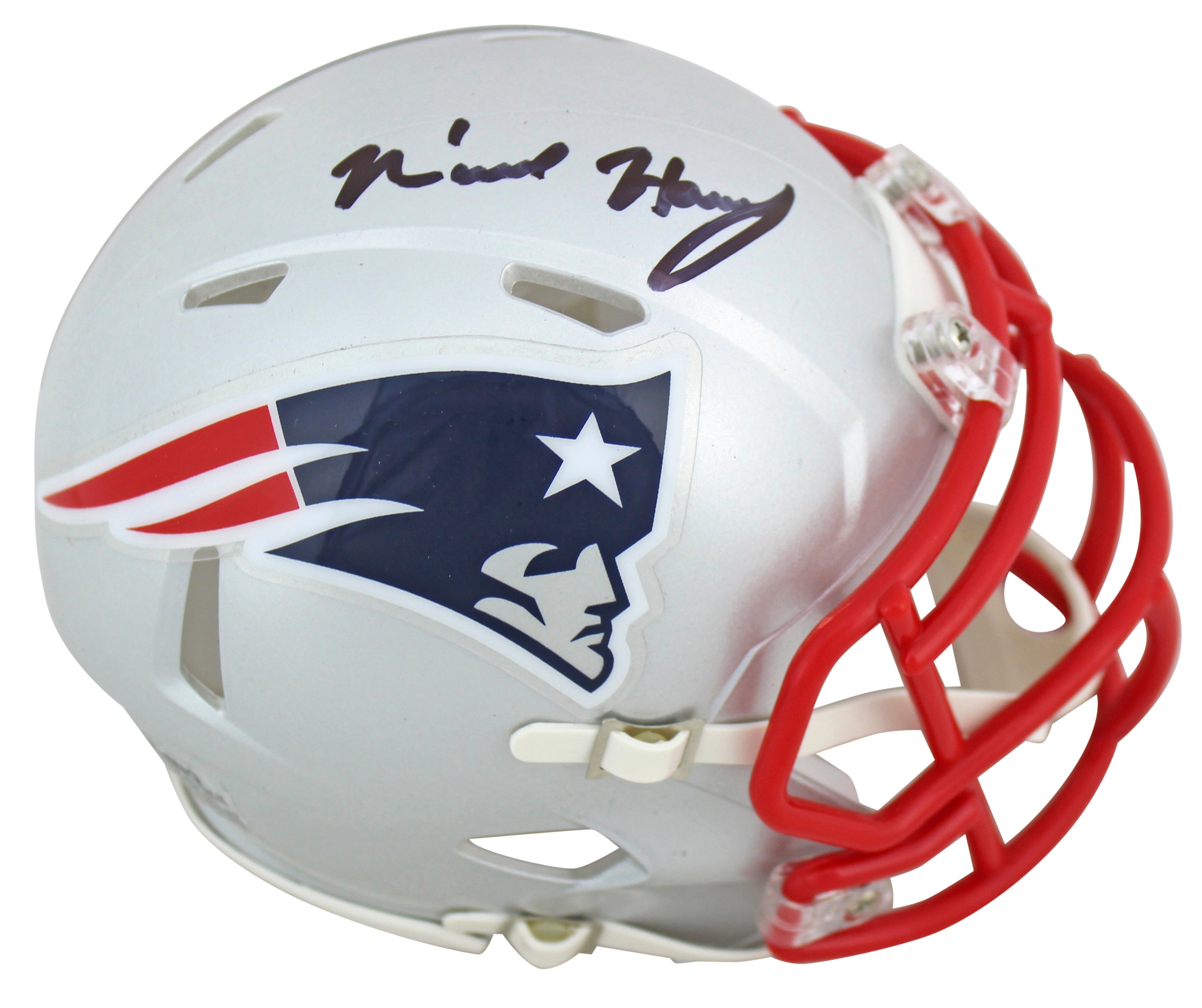 Patriots N'Keal Harry Authentic Signed Speed Mini Helmet BAS Witnessed
