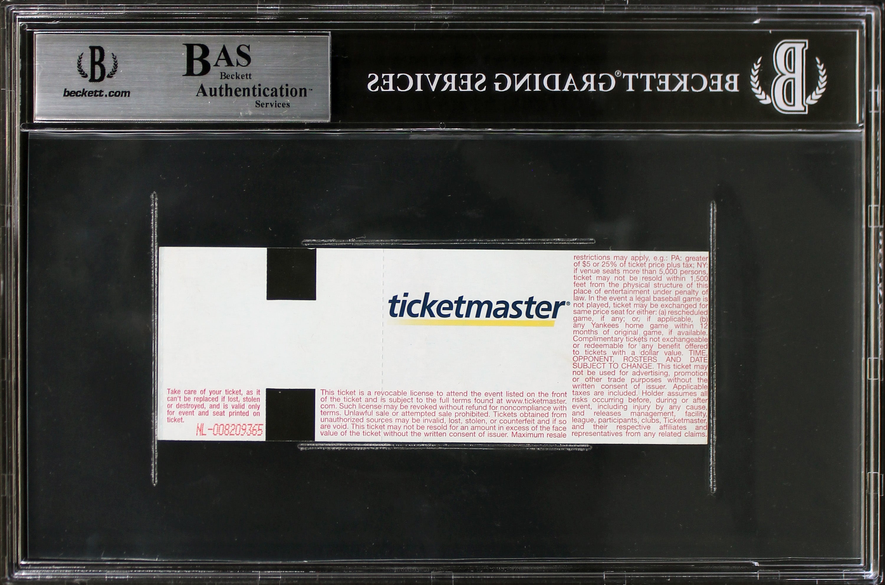 Roger Daltrey The Who Authentic Signed February 16, 2013 Ticket Stub BAS Slabbed