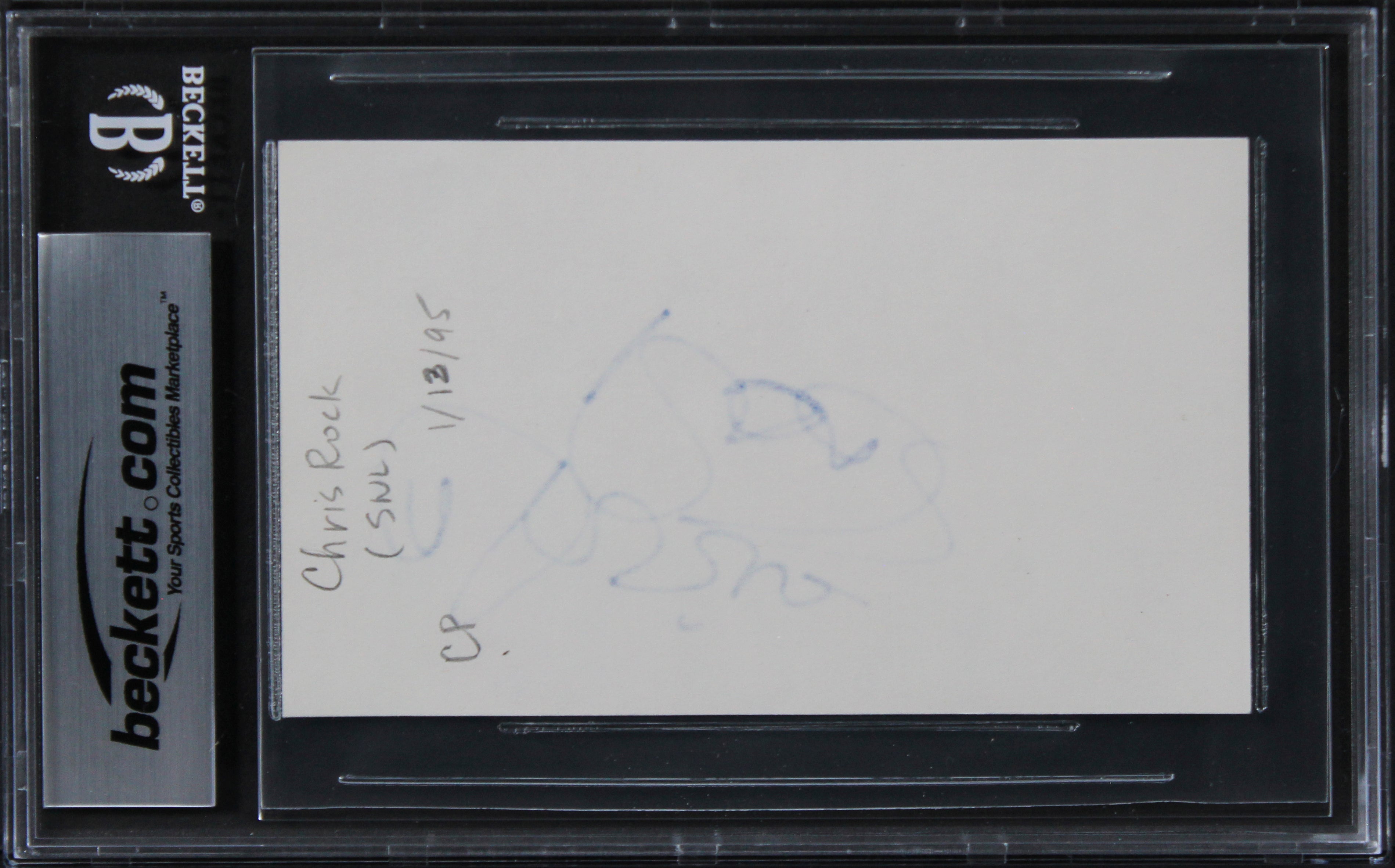 Chris Rock The Longest Yard Authentic Signed 3x5 Index Card BAS Slabbed