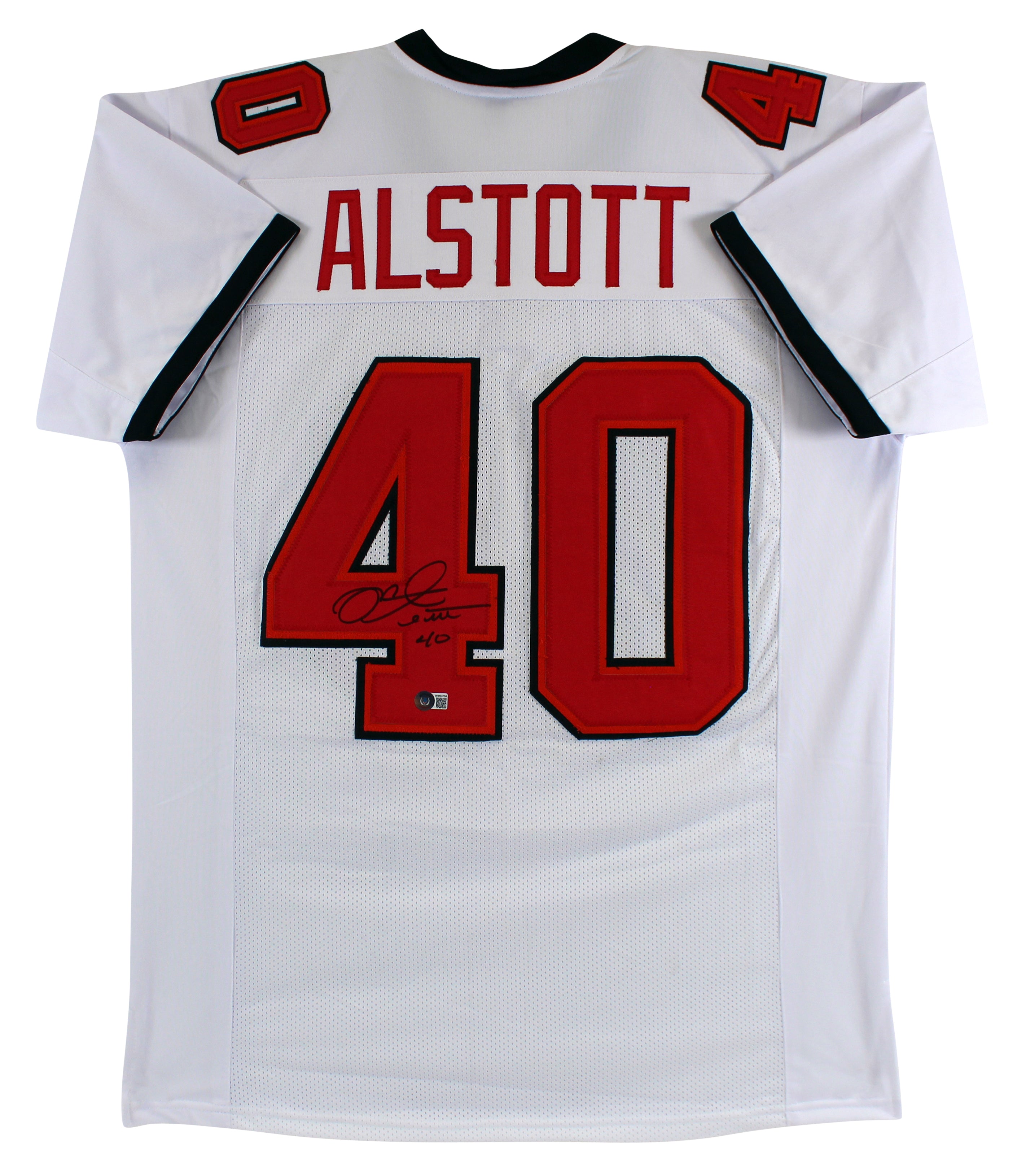 Mike Alstott Authentic Signed White Pro Style Jersey Autographed BAS Witnessed