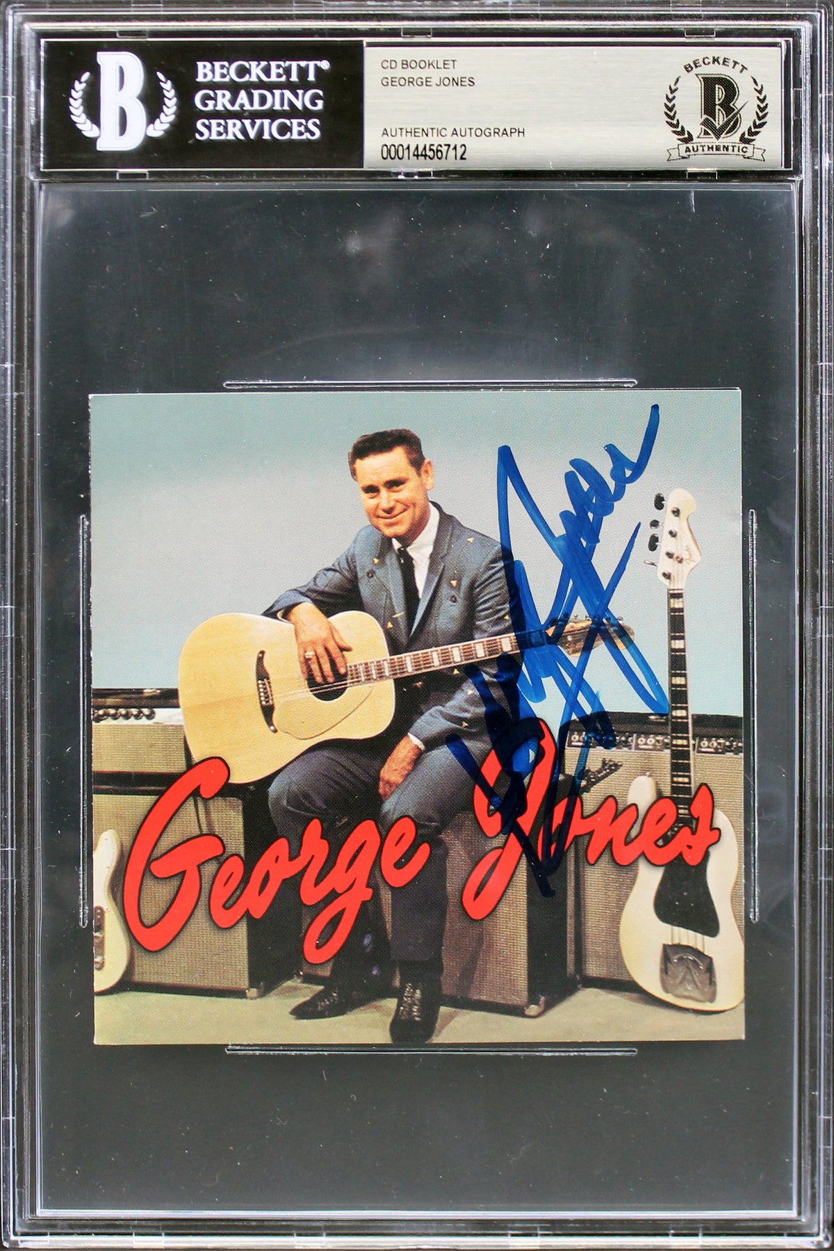 George Jones Authentic Signed Primo Collection Cd Cover Autographed BAS Slabbed