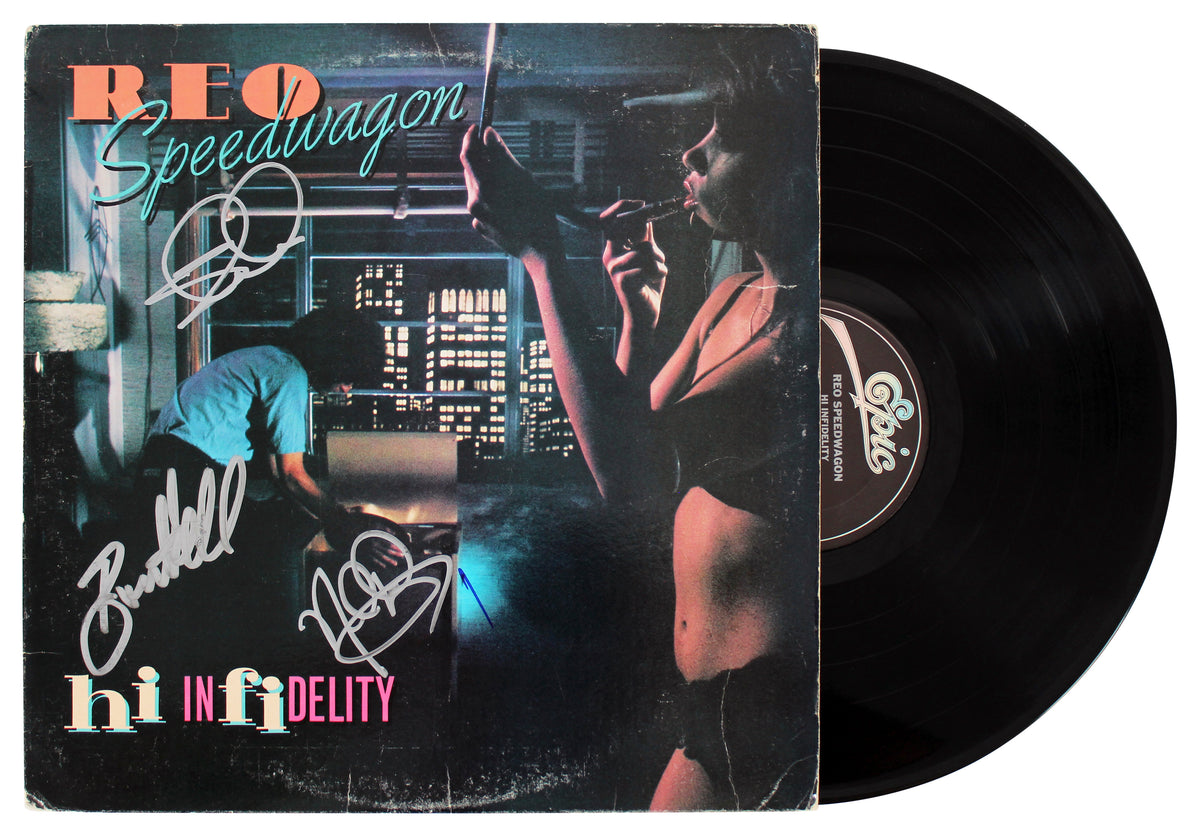 REO Speedwagon Cronin, Doughty & Hall Signed Album Cover W/ Vinyl BAS #AA02437