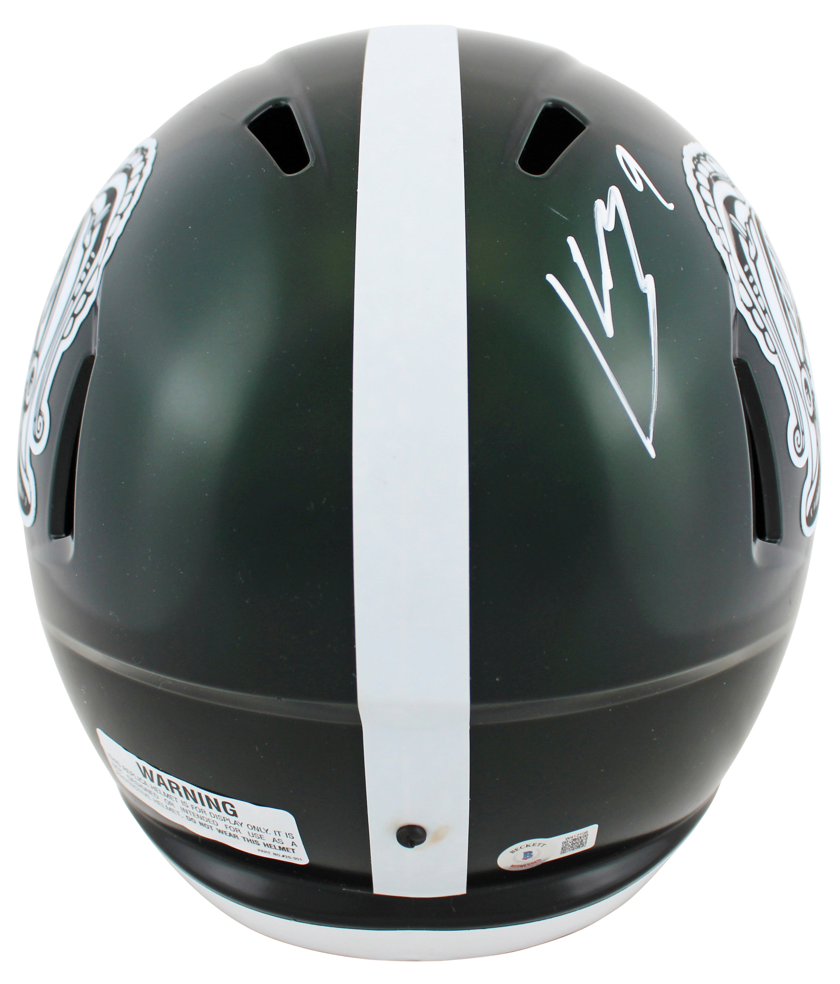 MSU Kenneth Walker III Signed Gruffy Logo Full Size Speed Rep Helmet BAS Witness