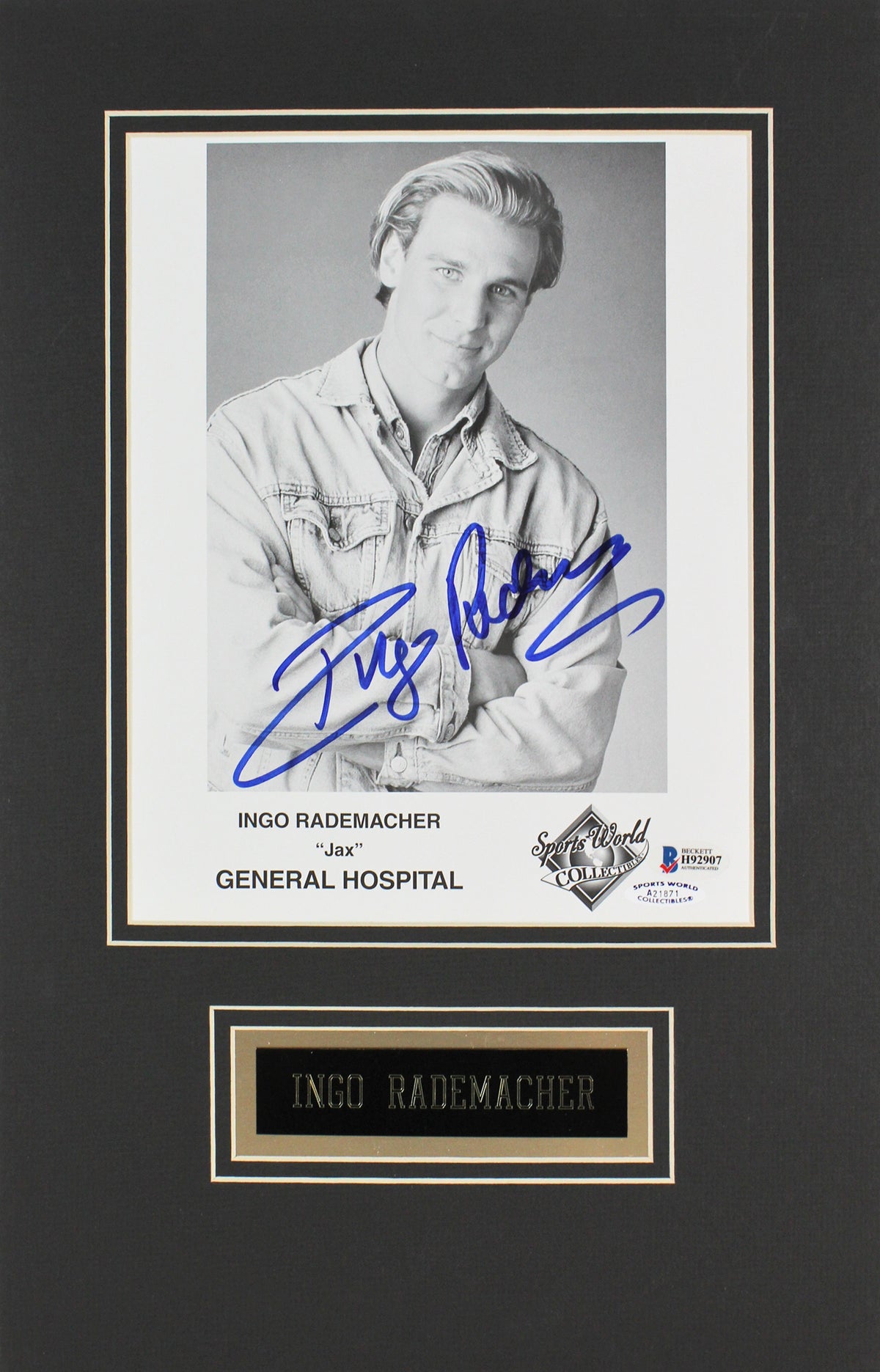 Ingo Rademacher General Hospital Authentic Signed 8x10 Matted Photo BAS #H92907