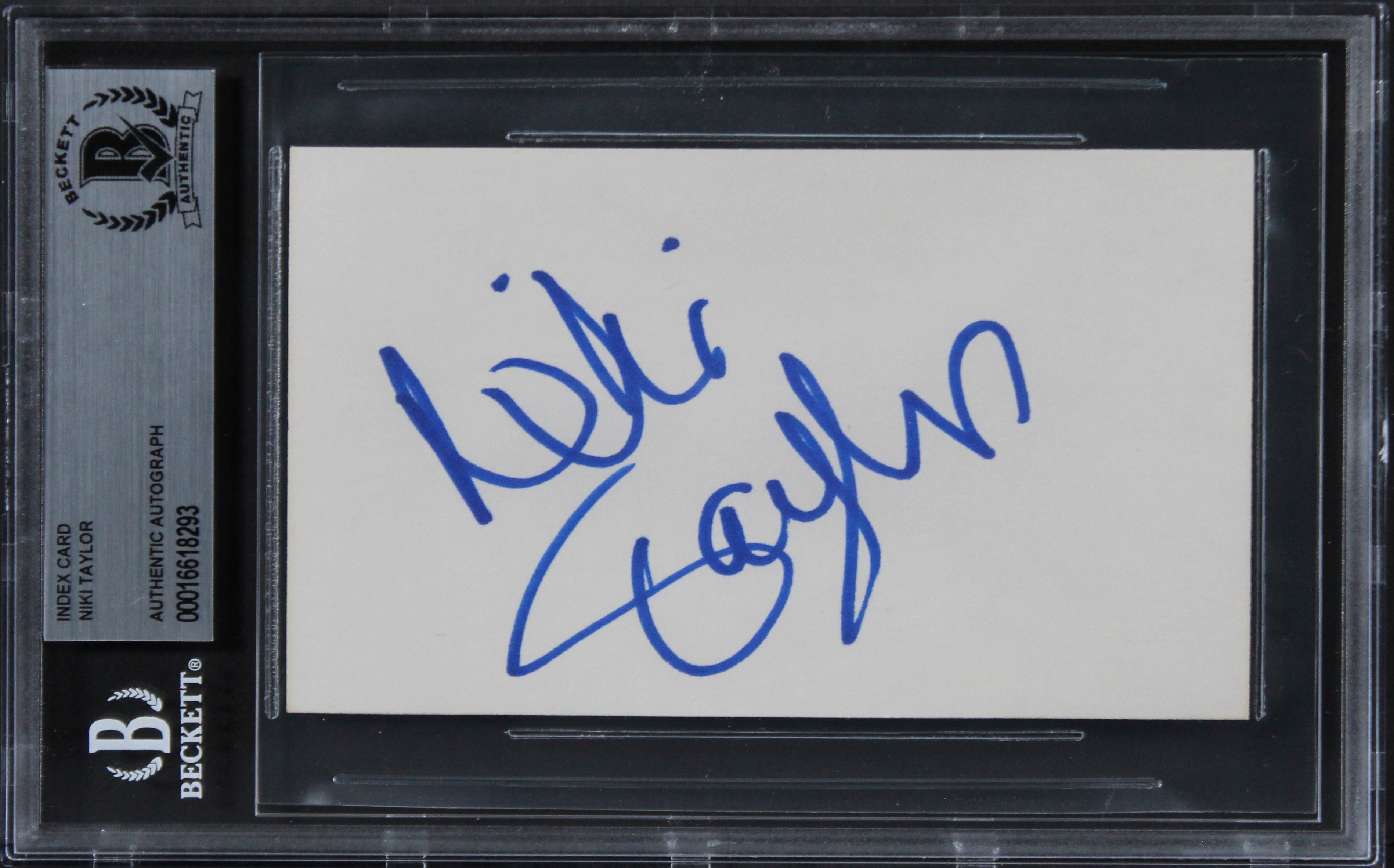 Nikki Taylor S.I. Swimsuit Model Authentic Signed 3x5 Index Card BAS Slabbed