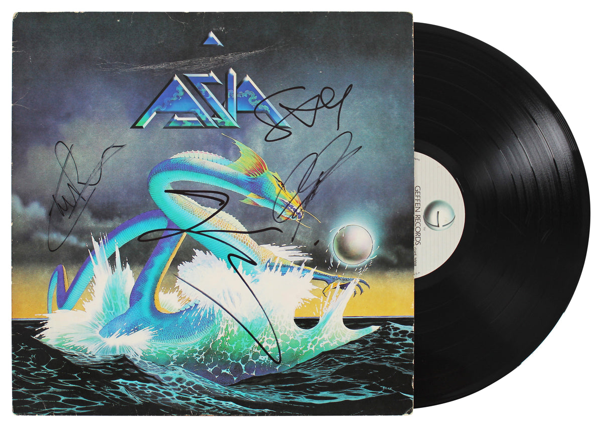 Asia (4) Downes, Howe, Palmer & Wetton Signed Album Cover W/ Vinyl BAS #AA02439