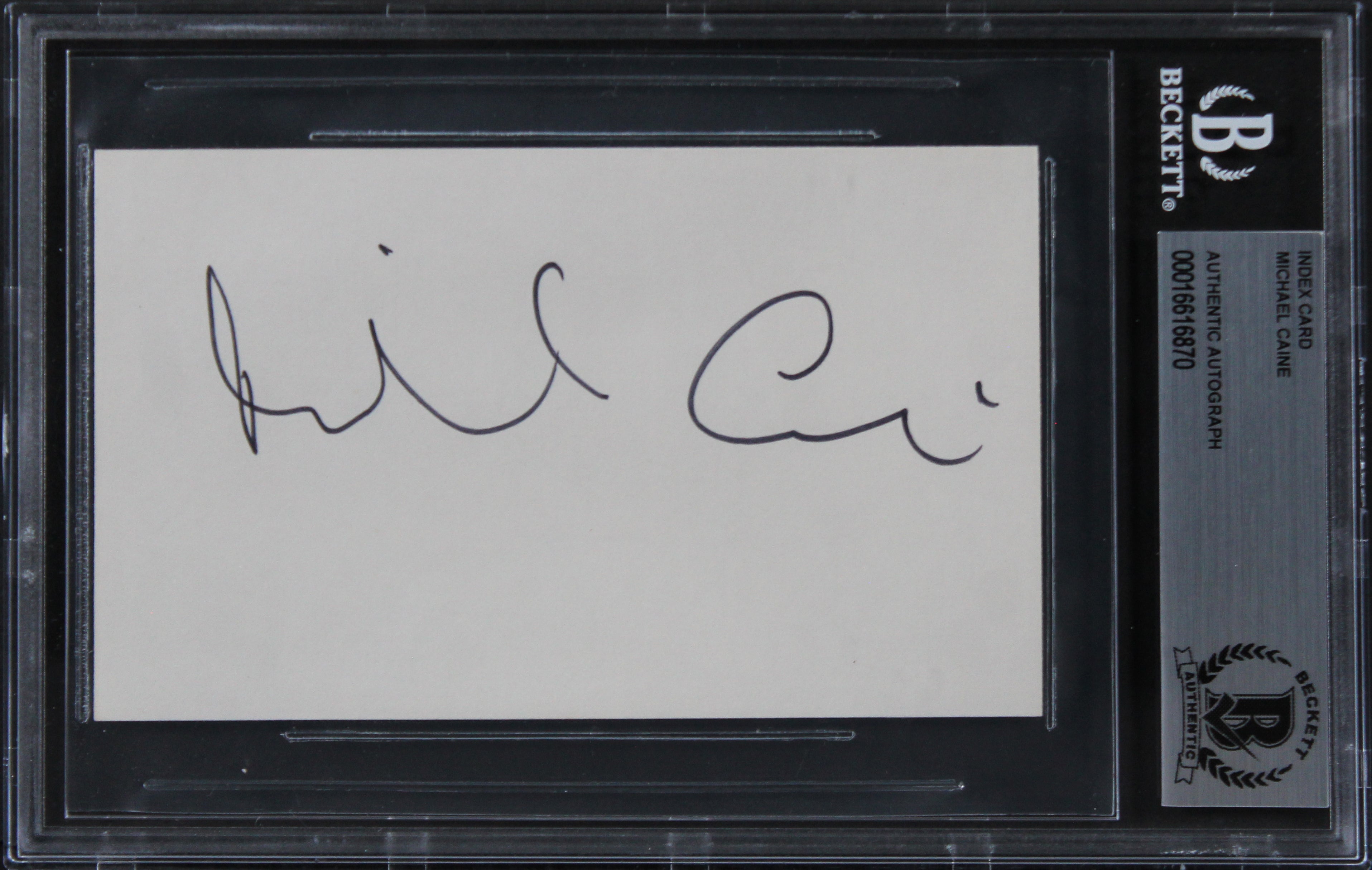 Michael Caine Batman The Dark Knight Authentic Signed 3x5 Index Card BAS Slabbed
