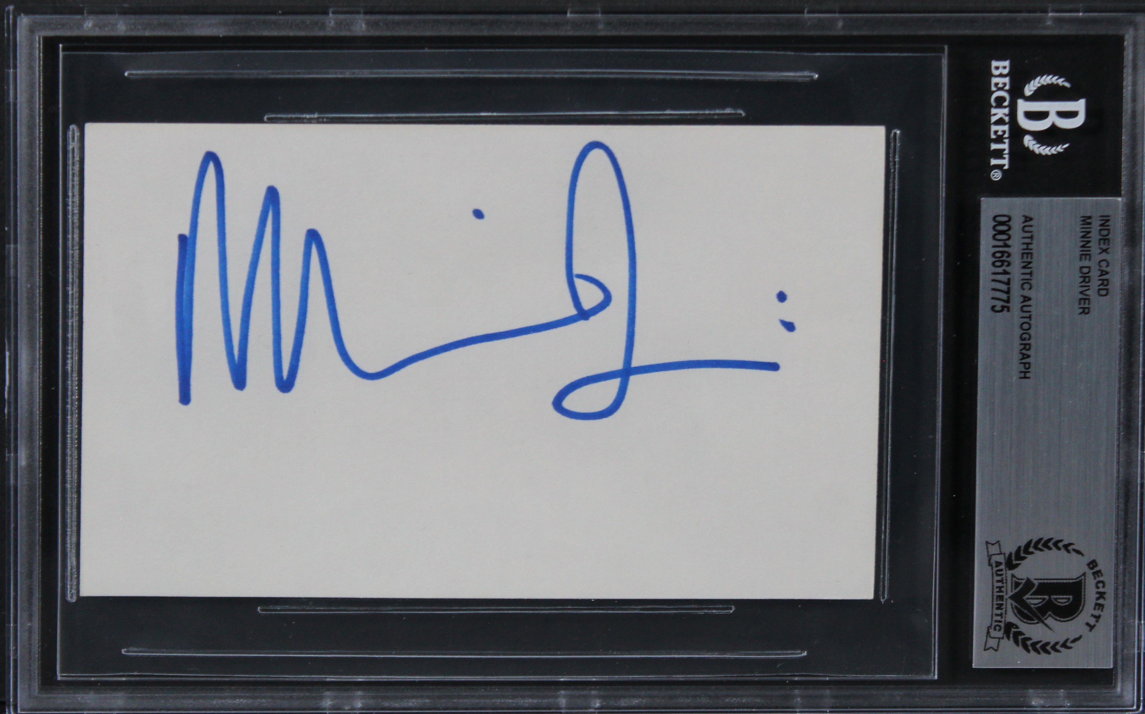 Minnie Driver Good Will Hunting Authentic Signed 3x5 Index Card BAS Slabbed