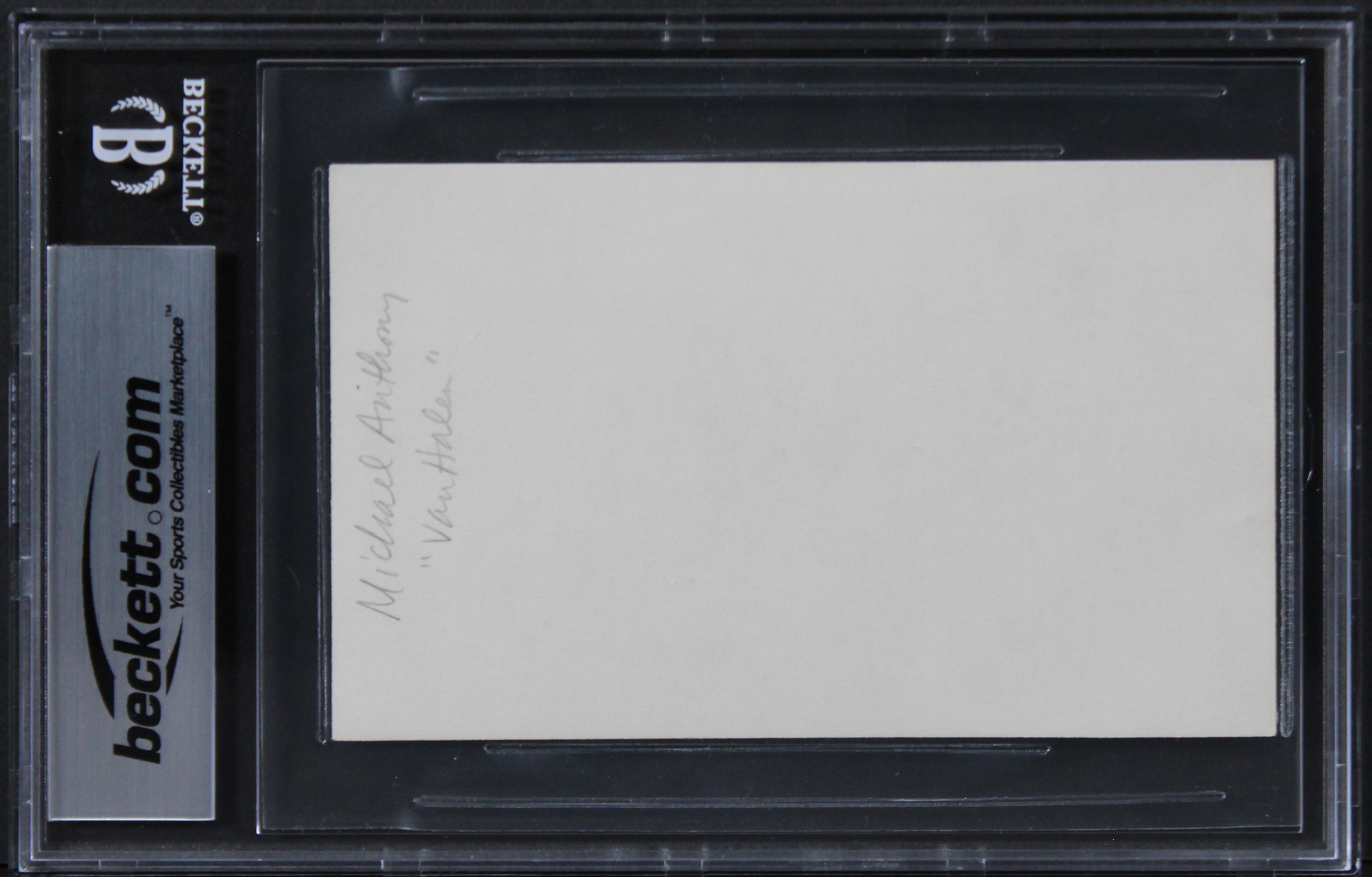 Michael Anthony Van Halen Authentic Signed 3x5 Index Card BAS Slabbed