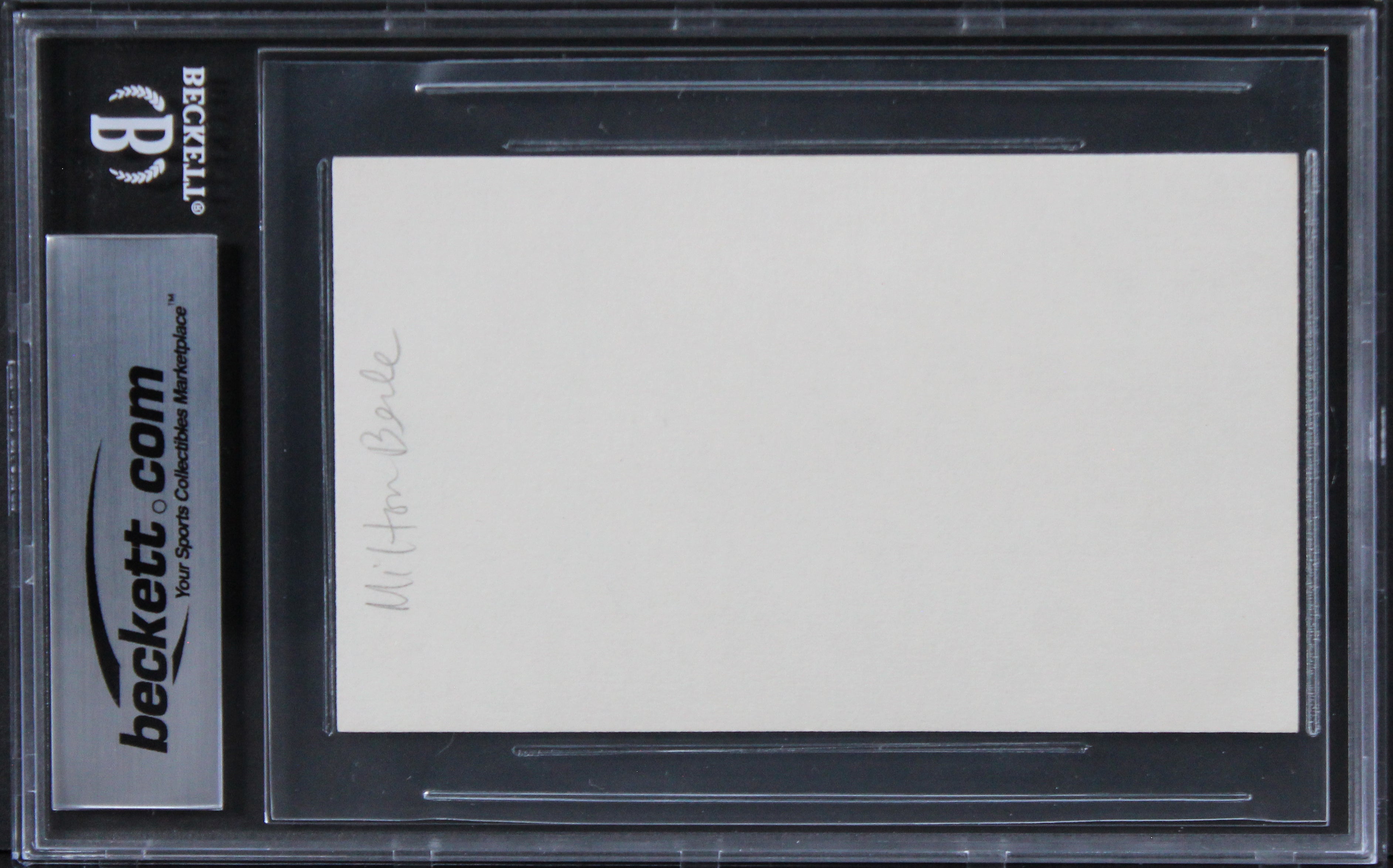 Milton Berle The Milton Berle Show Authentic Signed 3x5 Index Card BAS Slabbed
