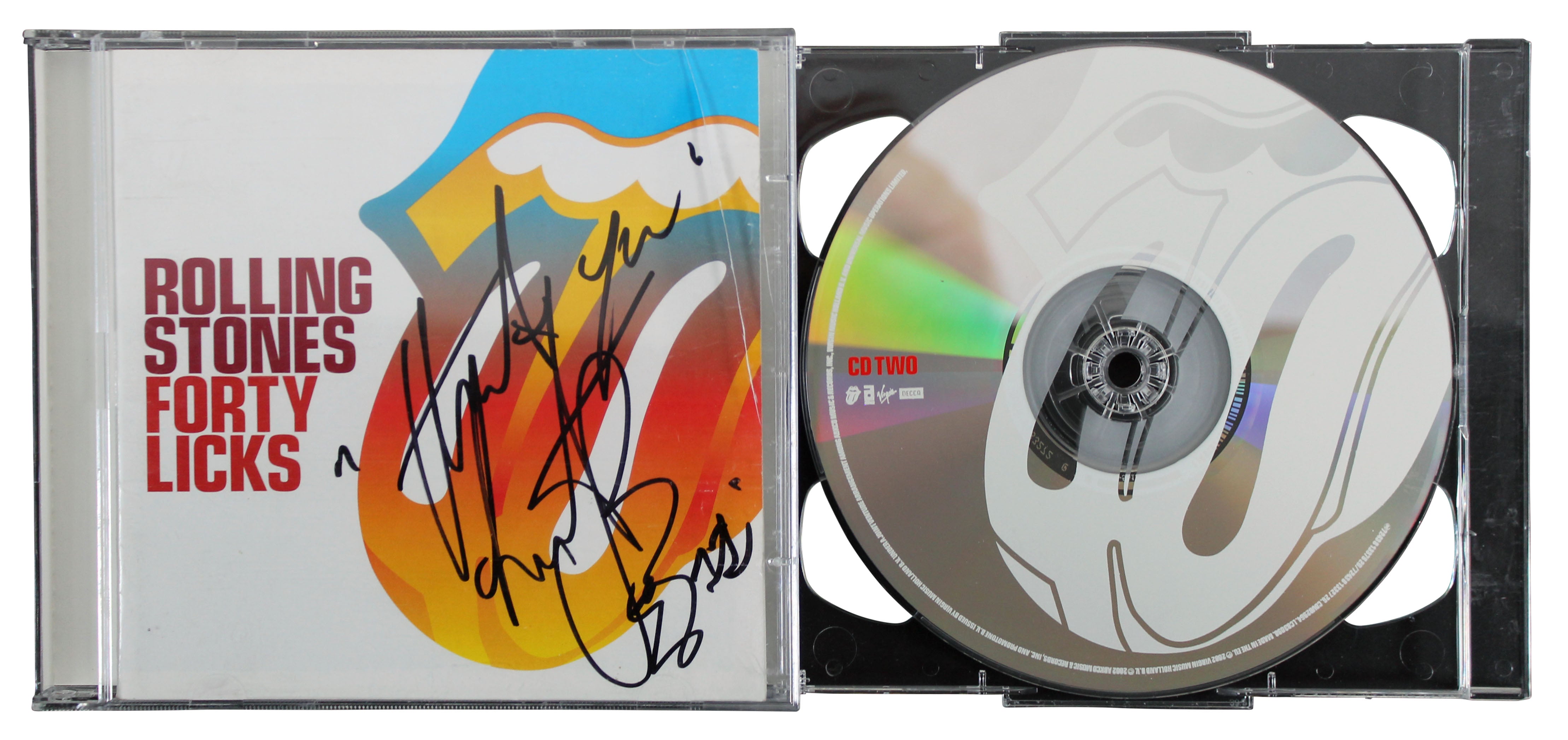 Charlie Watts Rolling Stones Authentic Signed Forty Licks Cd Cover BAS #AA00660
