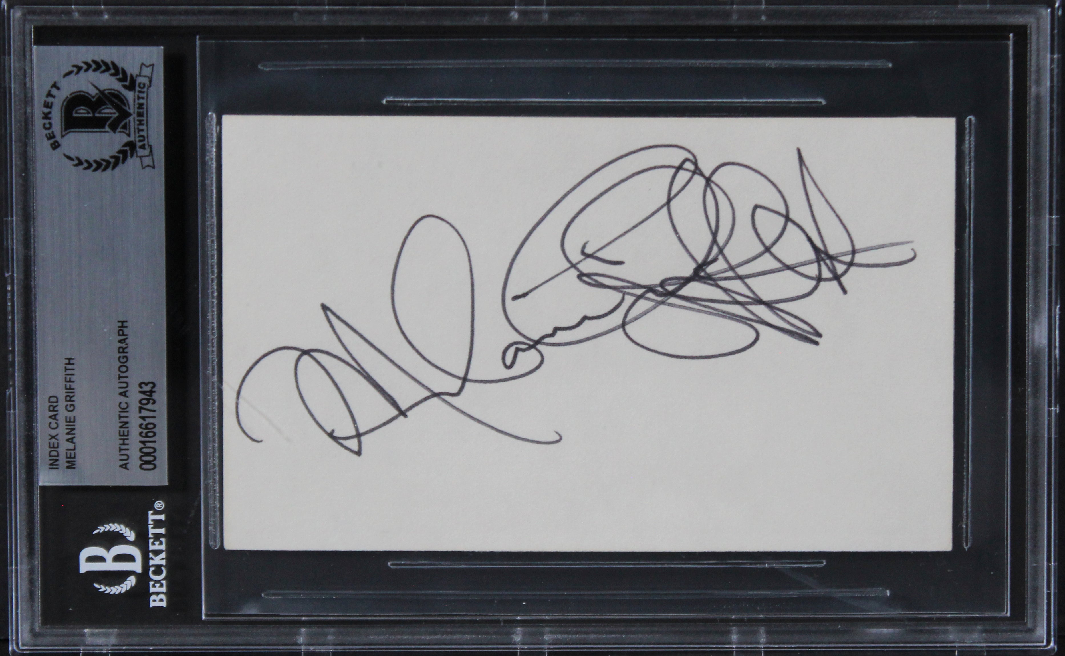 Melanie Griffith Fear City Authentic Signed 3x5 Index Card BAS Slabbed 2