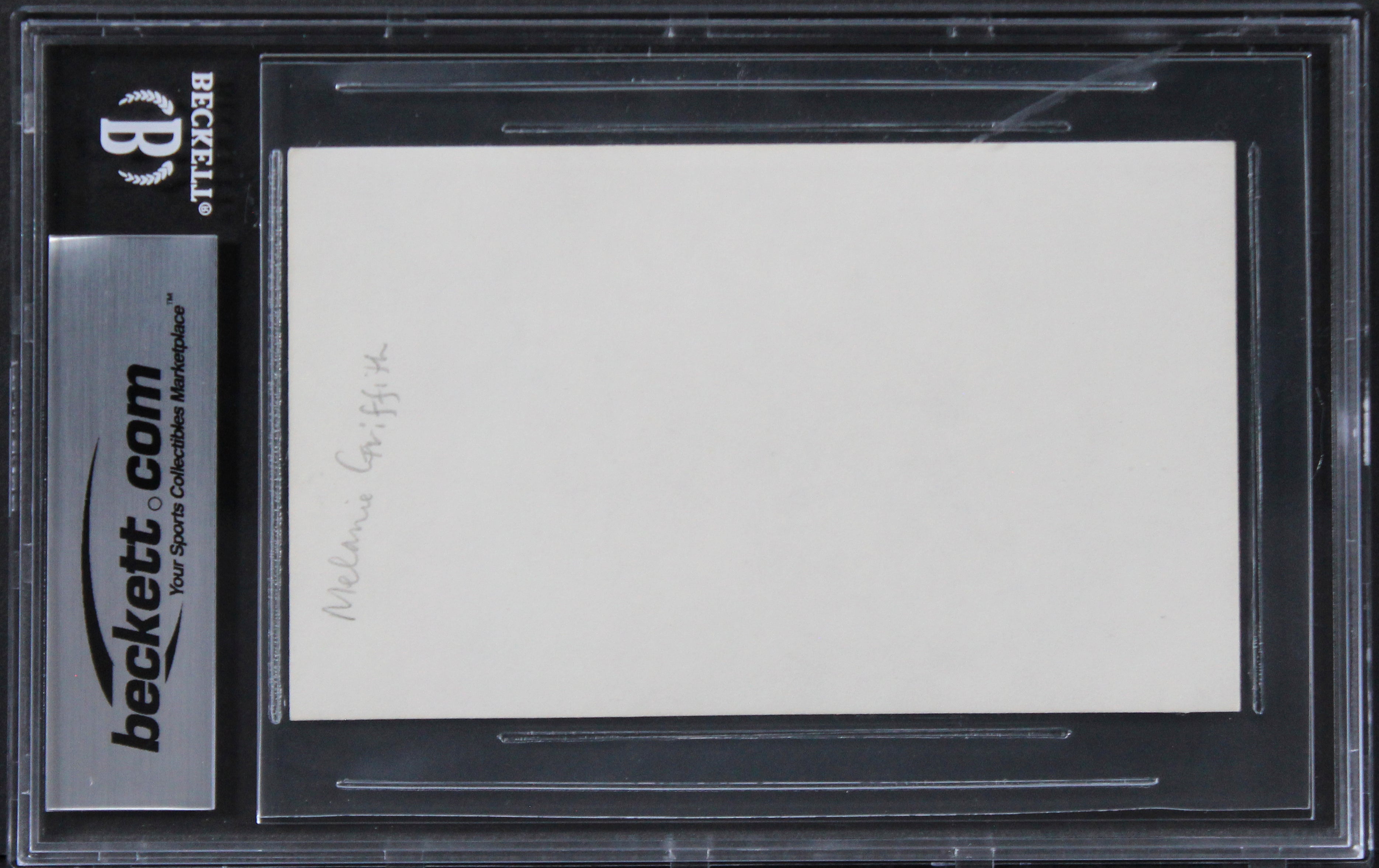 Melanie Griffith Fear City Authentic Signed 3x5 Index Card BAS Slabbed 2