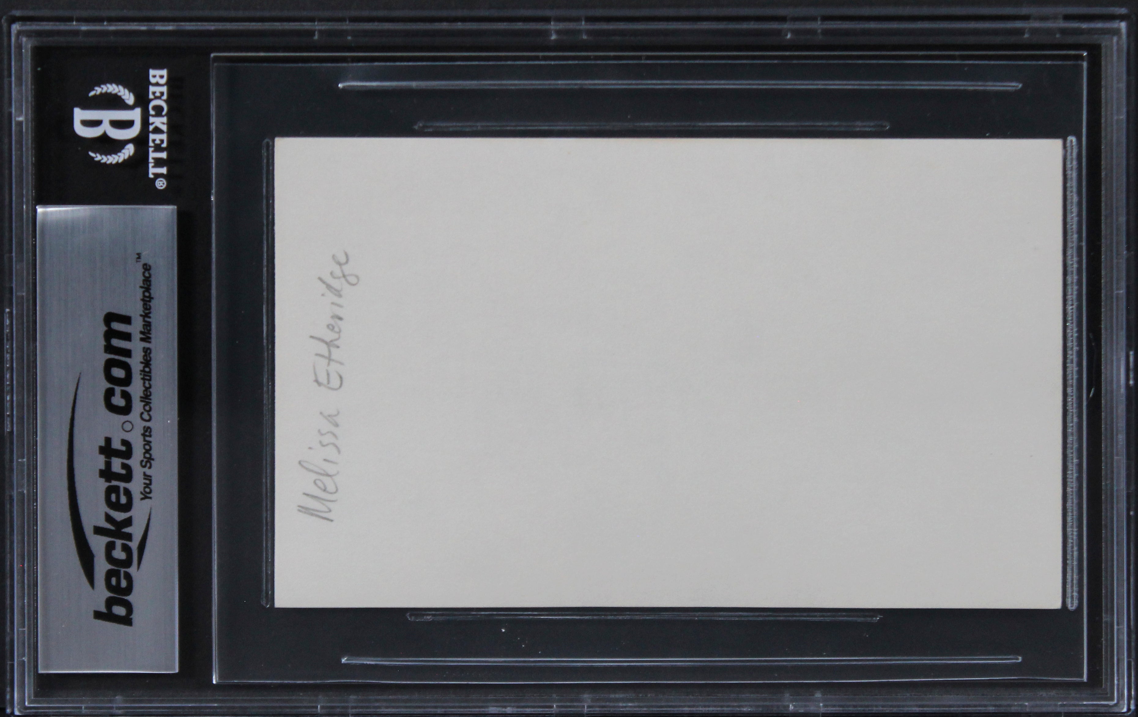 Melissa Etheridge Authentic Signed 3x5 Index Card Autographed BAS Slabbed 1