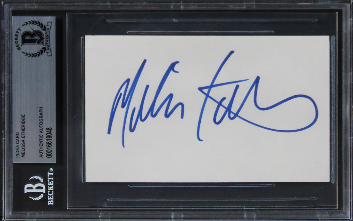 Melissa Etheridge Authentic Signed 3x5 Index Card Autographed BAS Slabbed 2