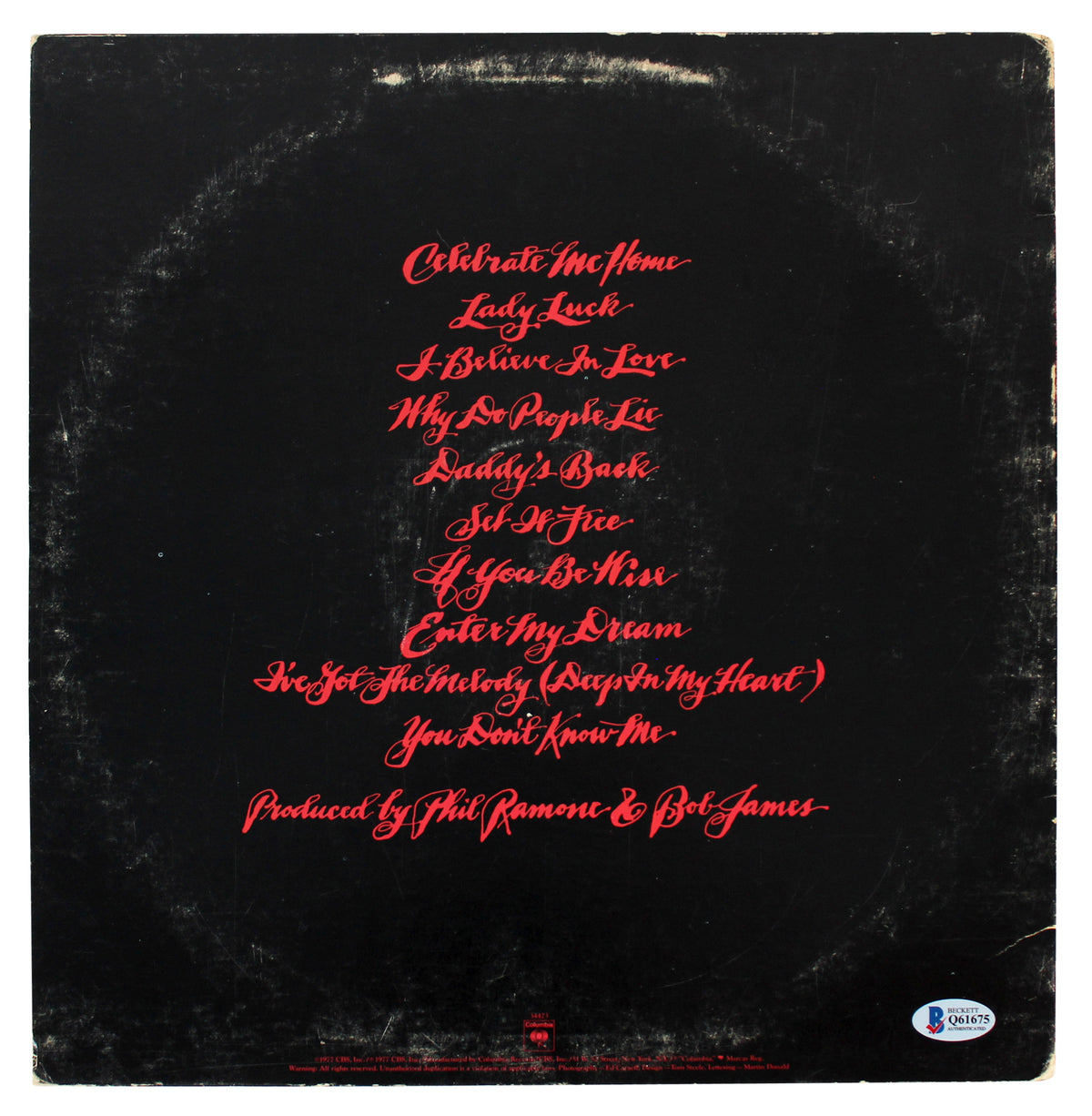 Kenny Loggins Signed Celebrate Me Home Album Cover W/ Vinyl BAS #Q61675
