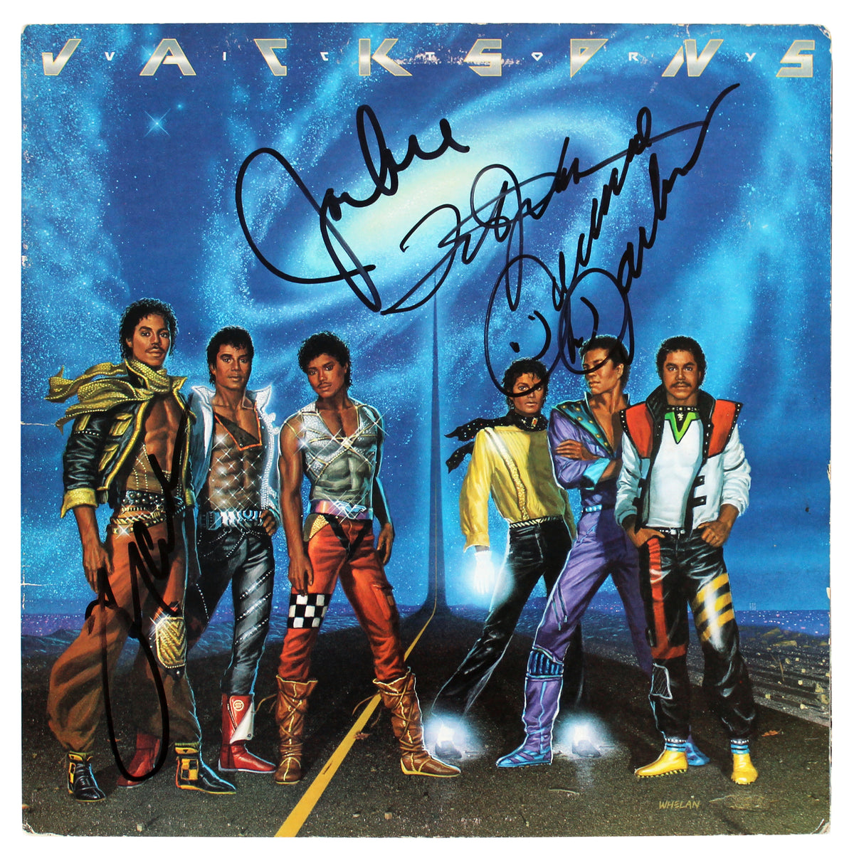Jackson 5 Tito, Jackie, Jermaine & Marlon Signed Victory Album Cover w Vinyl BAS