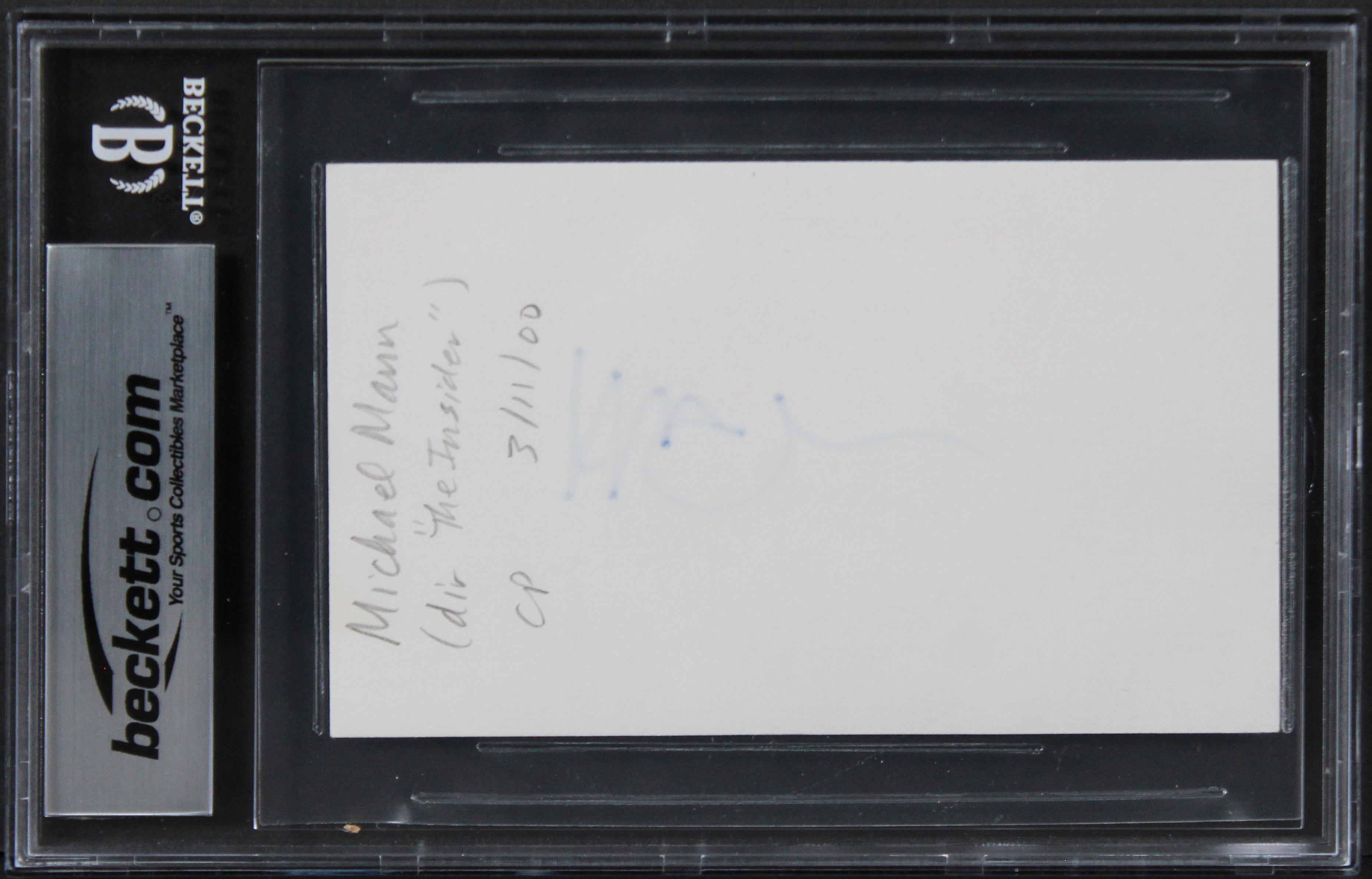 Michael Mann Heat Authentic Signed 3x5 Index Card Autographed BAS Slabbed 1