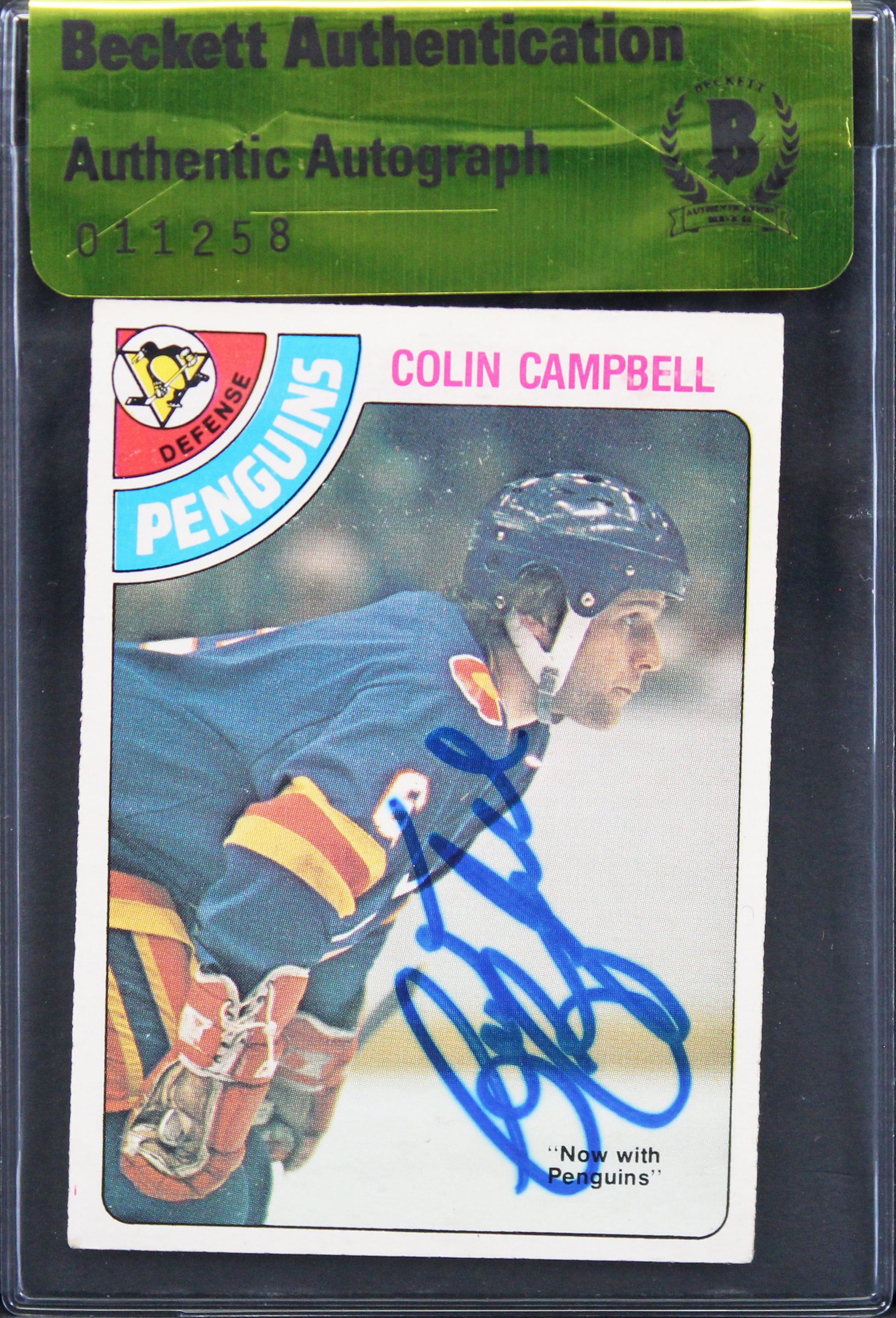 Penguins Colin Campbell Authentic Signed 1978 O-PEE-CHEE #269 Card BAS #11258