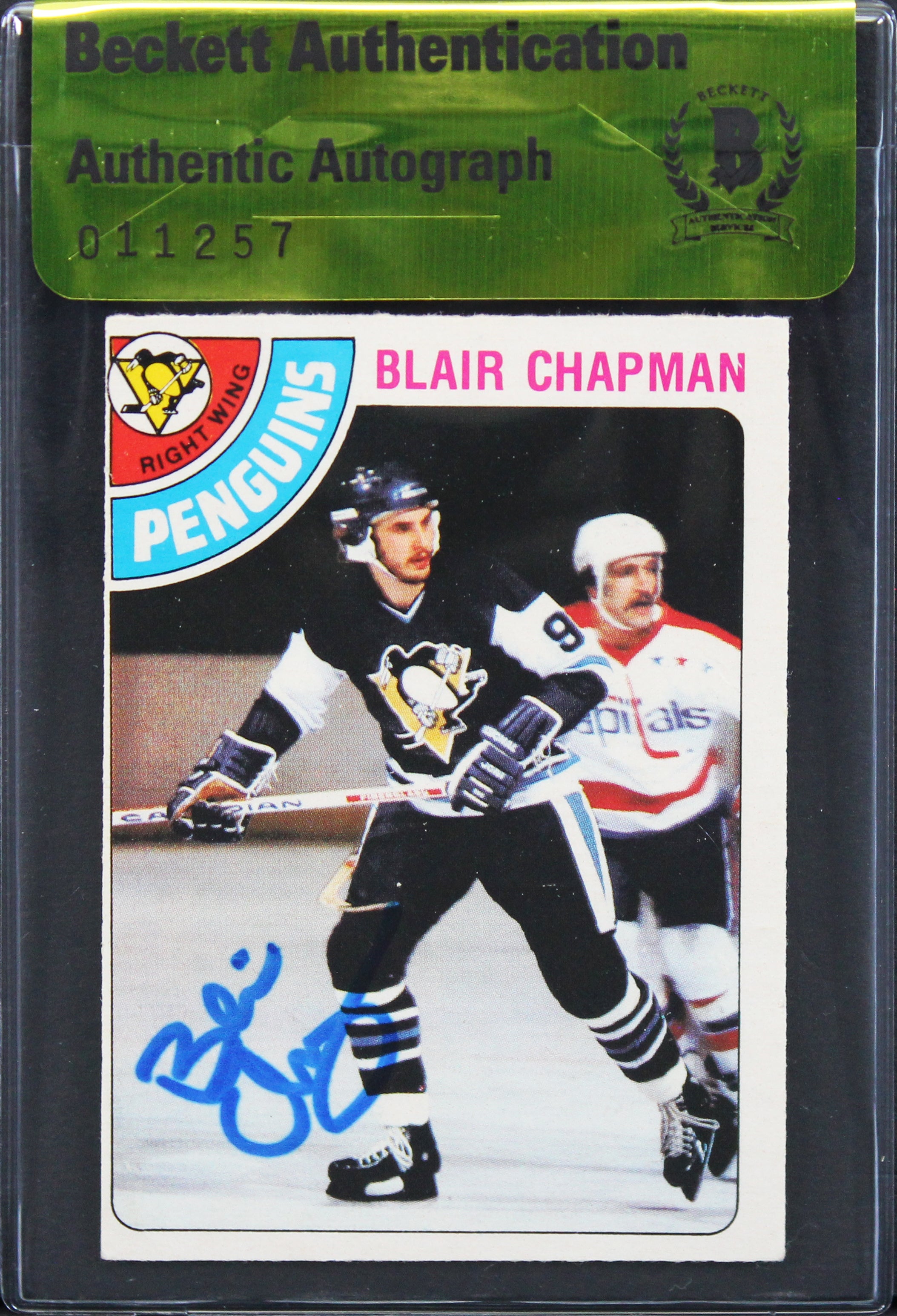 Penguins Blair Chapman Authentic Signed 1978 O-PEE-CHEE #33 Card BAS #11257