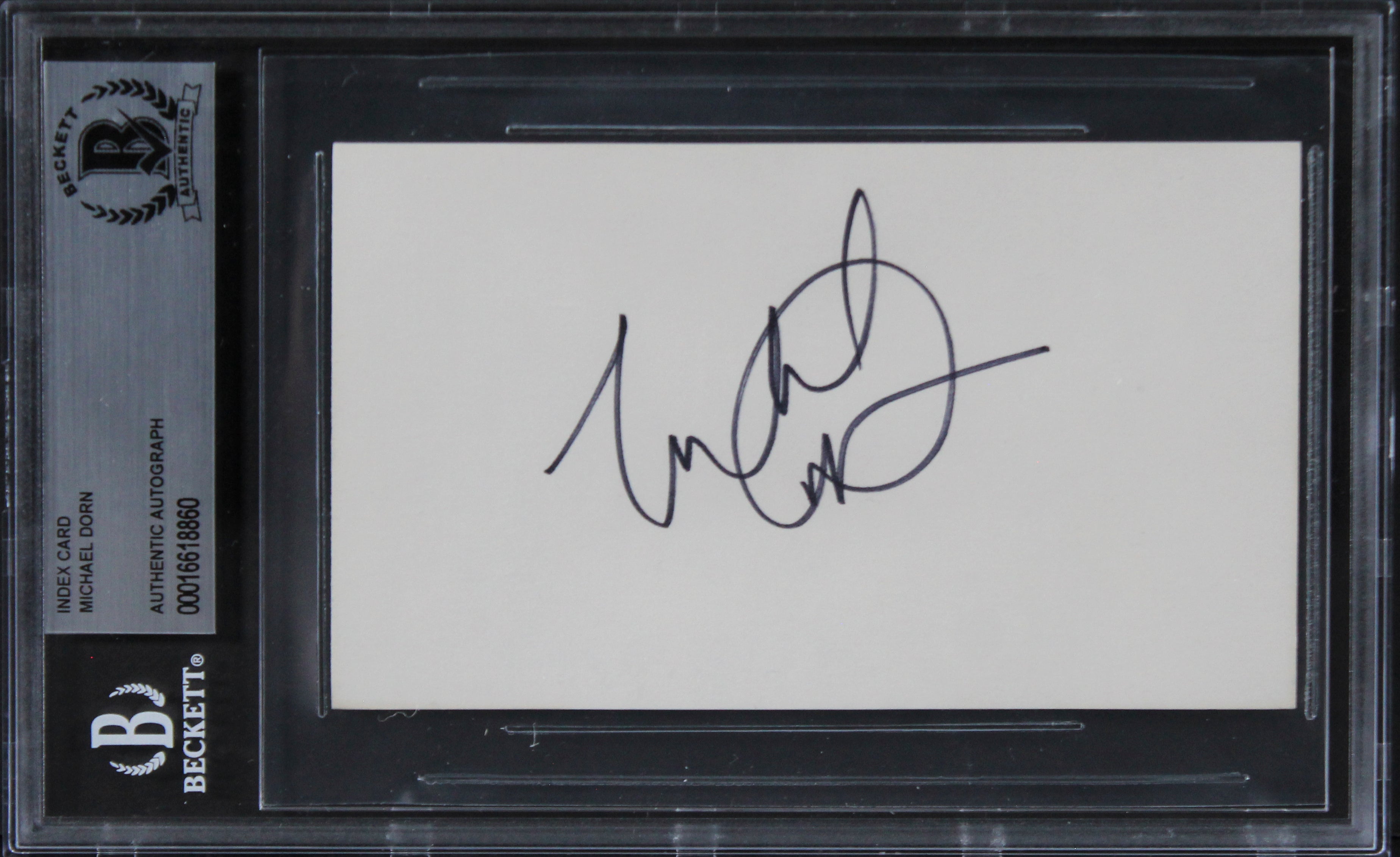 Michael Dorn Star Trek First Contact Signed 3x5 Index Card BAS Slabbed 2