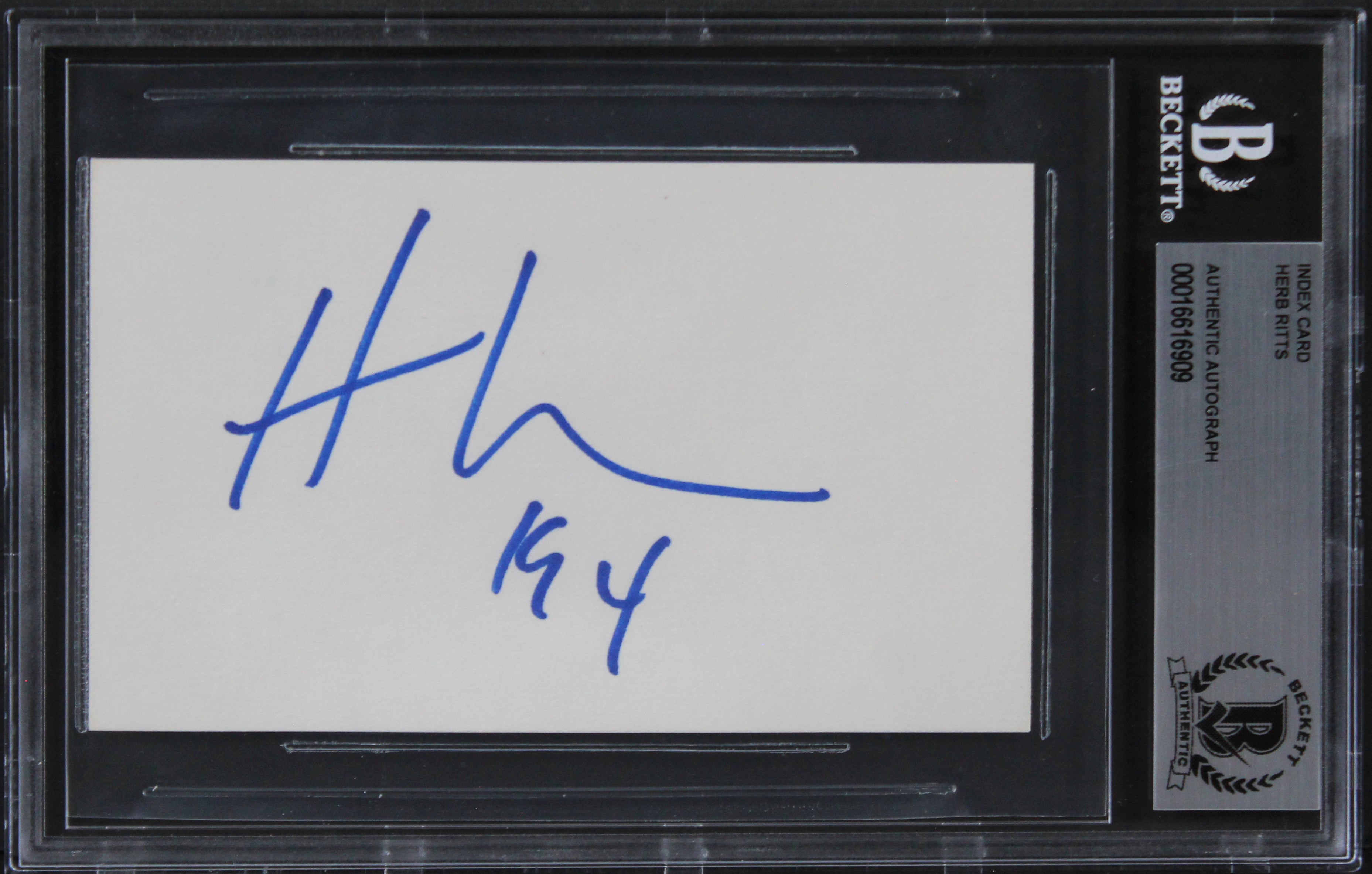 Herb Ritts "94" Authentic Signed 3x5 Index Card Autographed BAS Slabbed