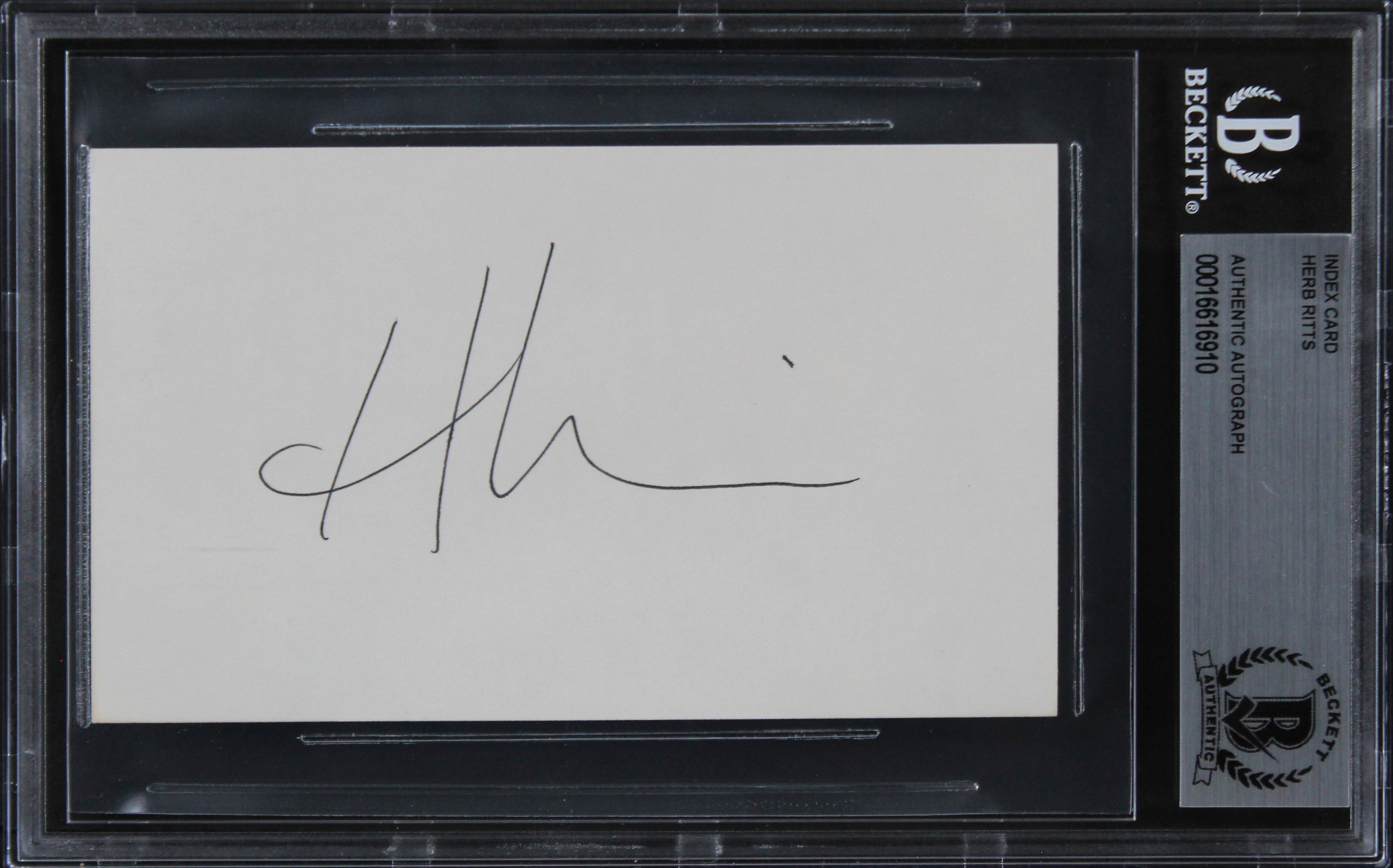 Herb Ritts Photographer Authentic Signed 3x5 Index Card Autographed BAS Slabbed