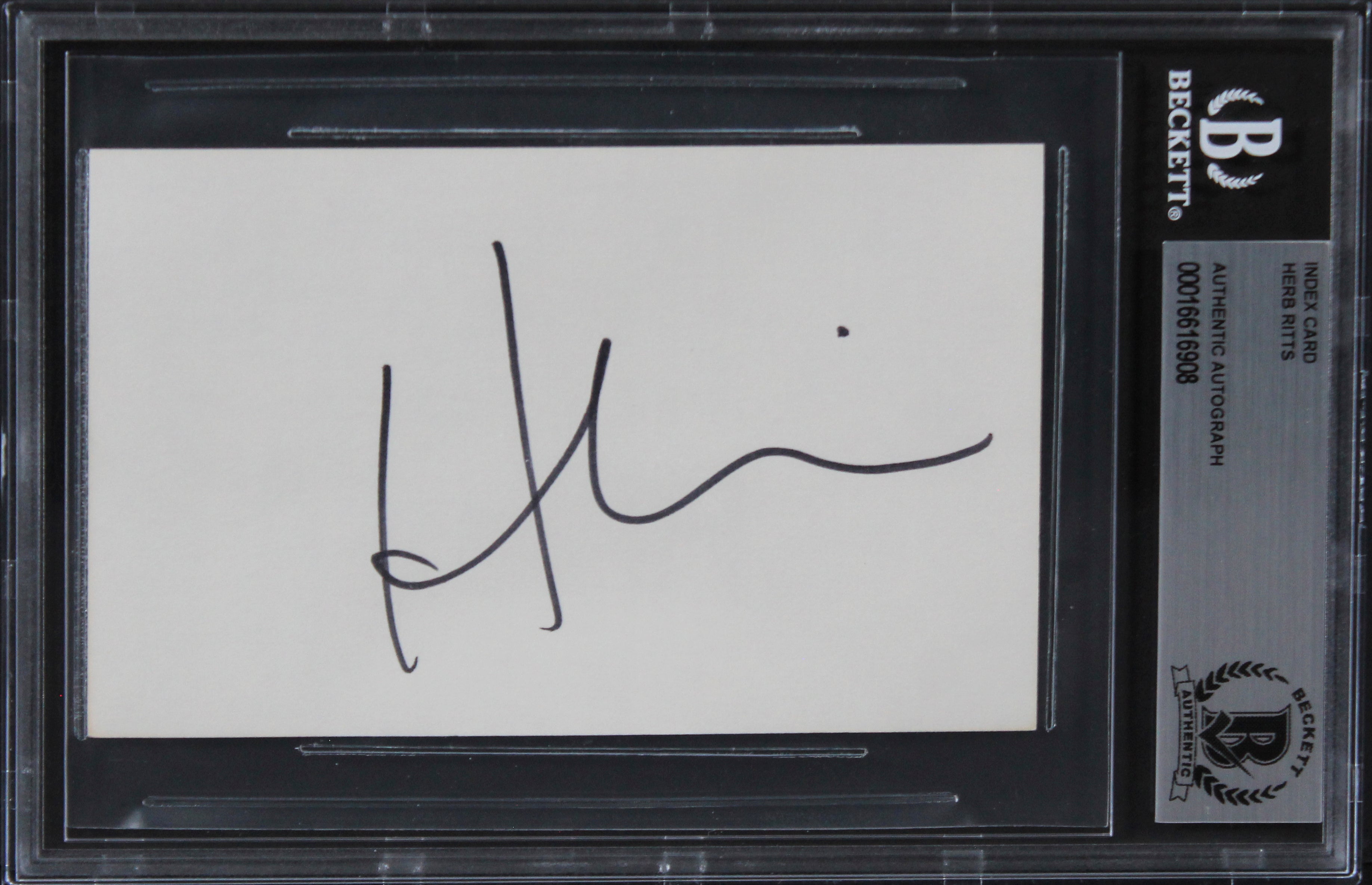 Herb Ritts Photographer Authentic Signed 3x5 Index Card Autographed BAS Slabbed