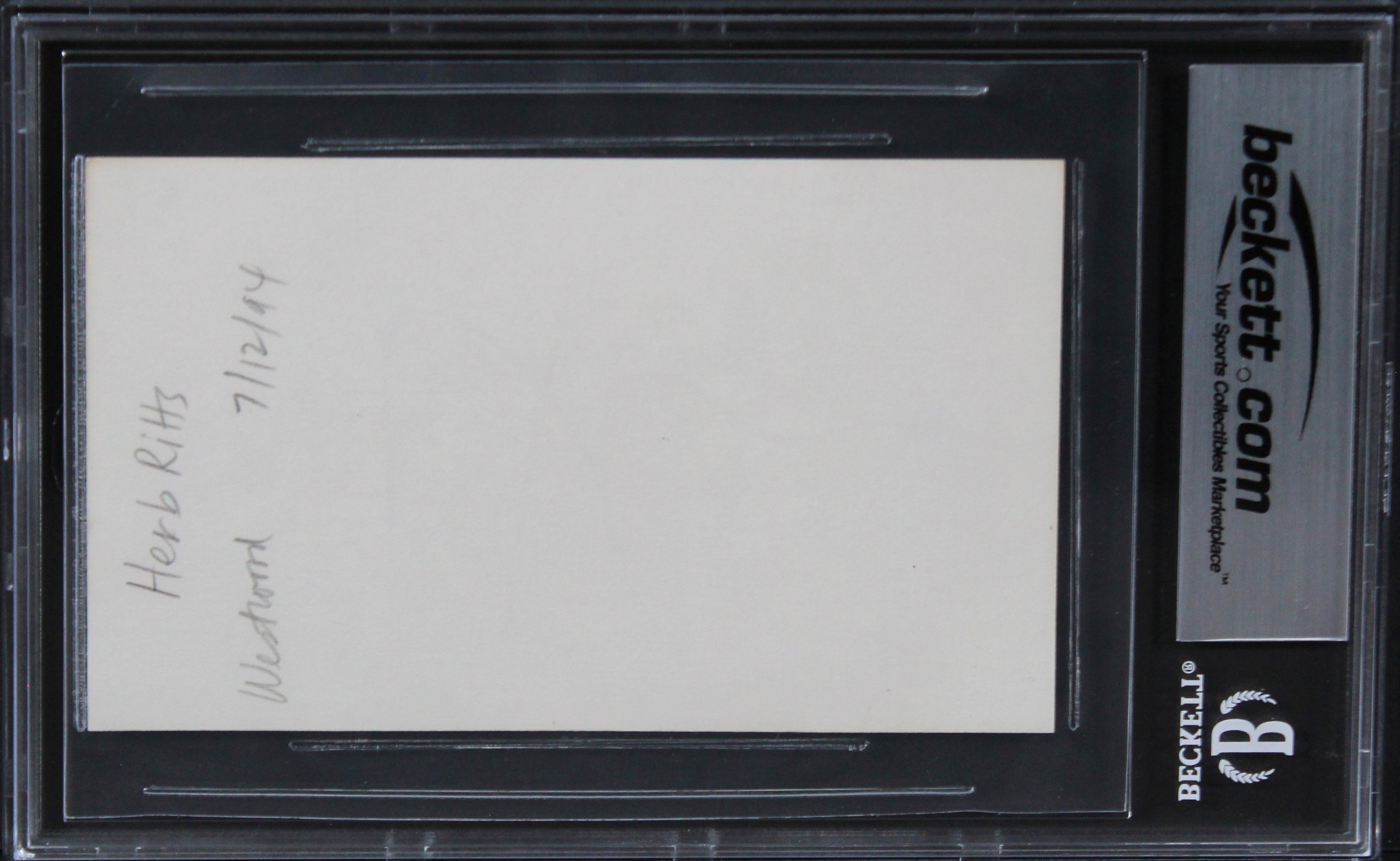 Herb Ritts Photographer Authentic Signed 3x5 Index Card Autographed BAS Slabbed