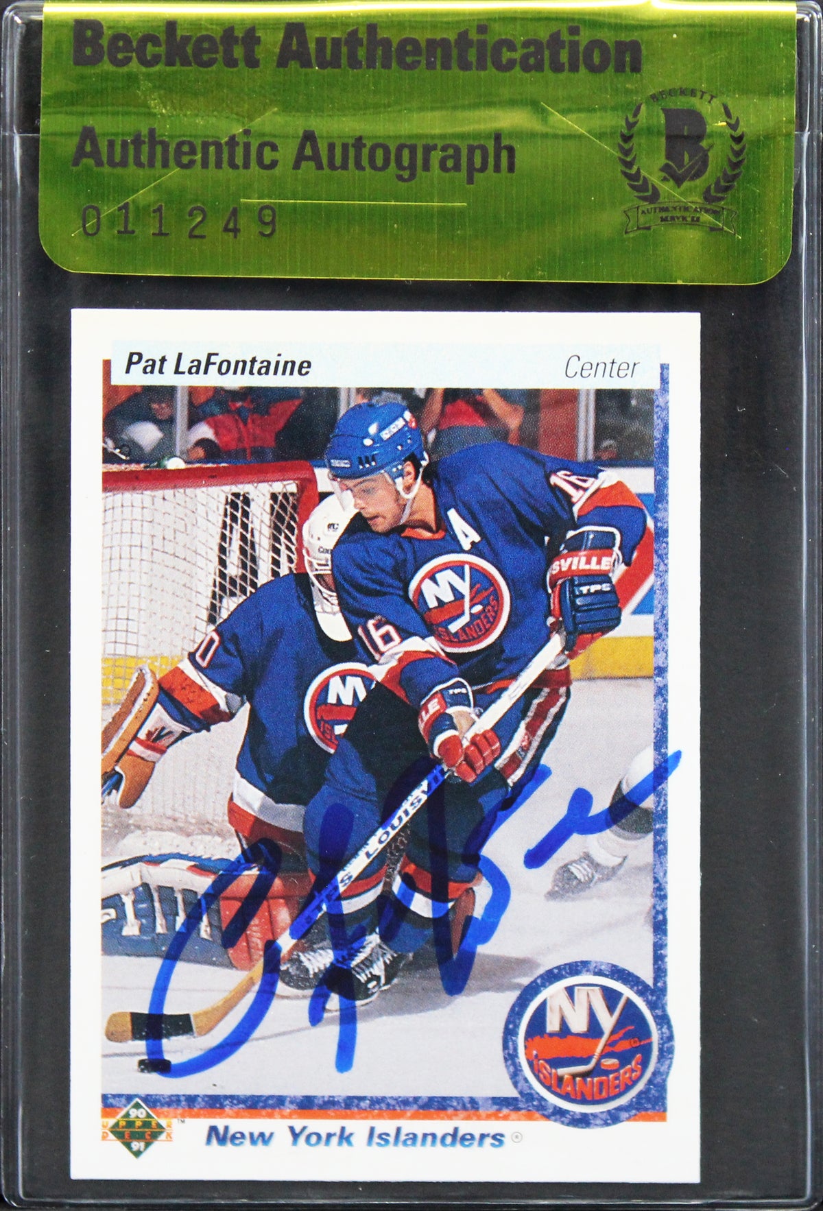 Islanders Pat LaFontaine Authentic Signed 1990 Upper Deck #246 Card BAS #11249