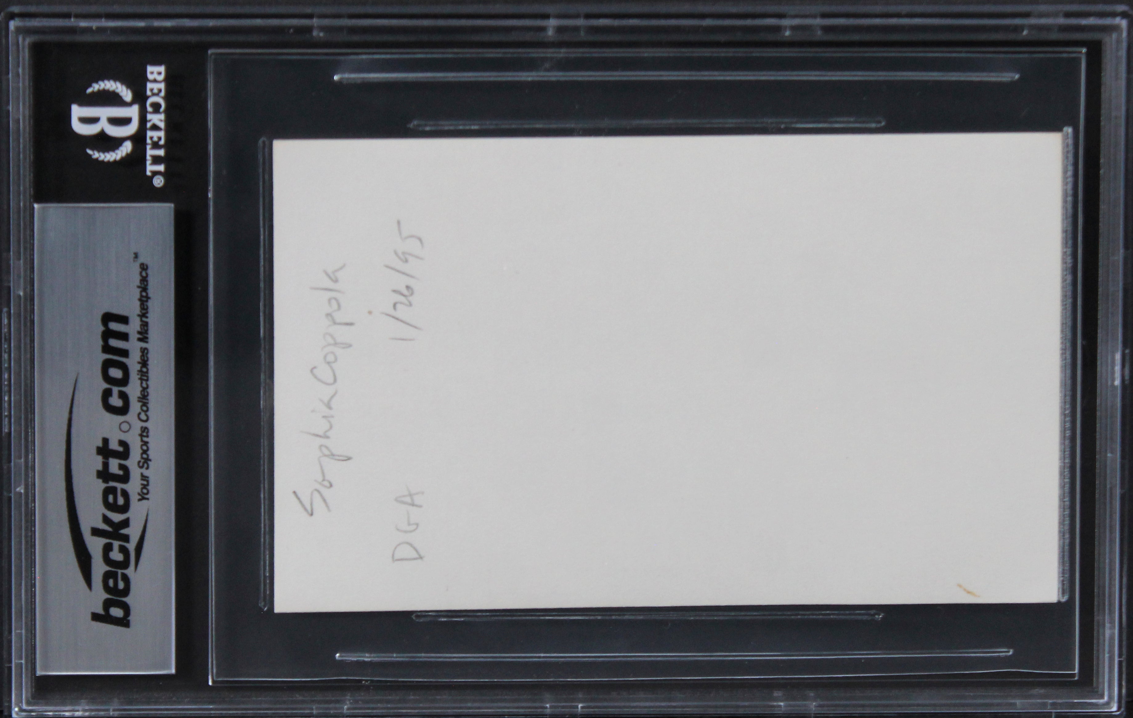 Sophia Coppola The Godfather Part 3 Authentic Signed 3x5 Index Card BAS Slab 2