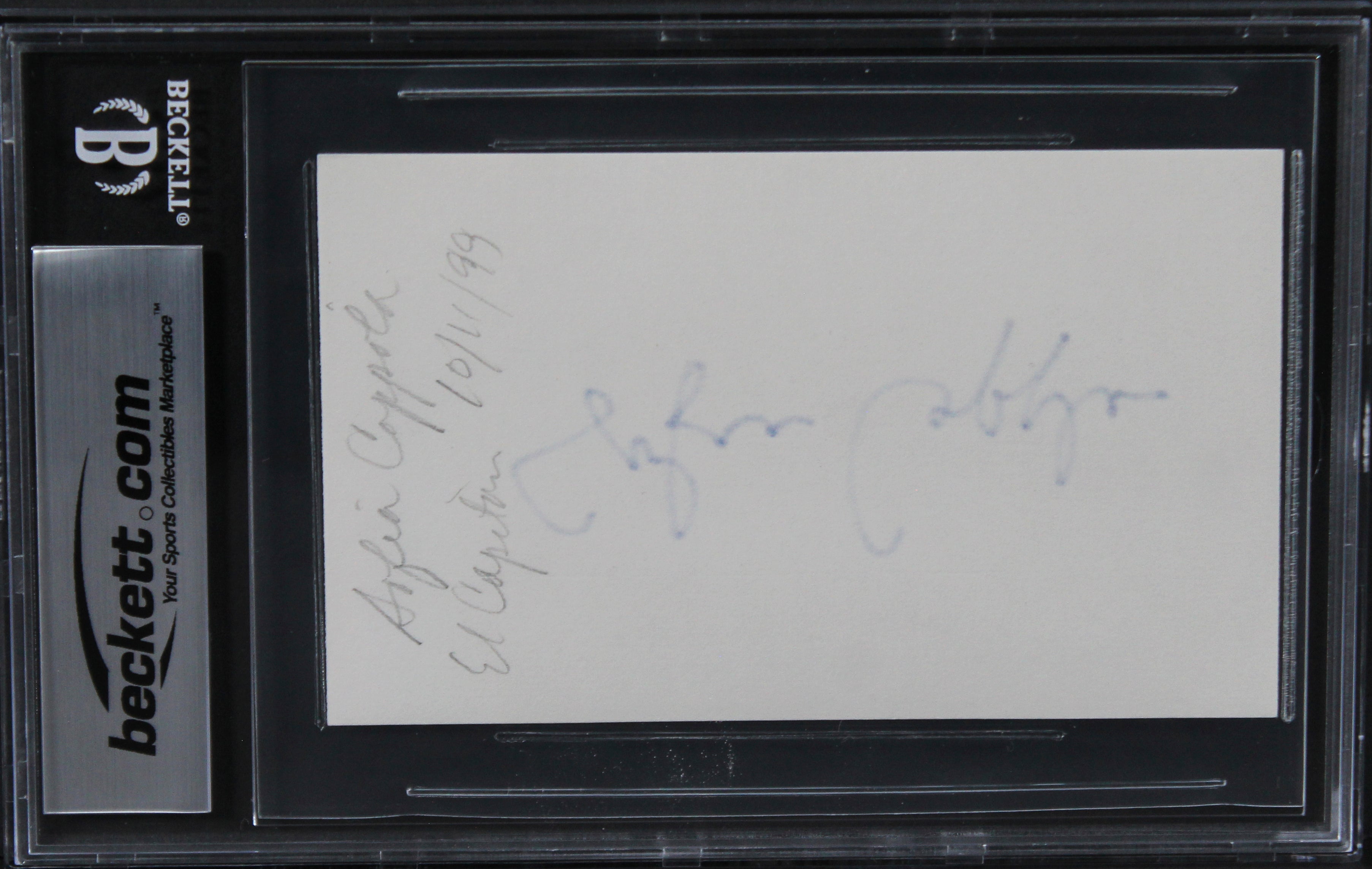 Sophia Coppola The Godfather Part 3 Authentic Signed 3x5 Index Card BAS Slab 1