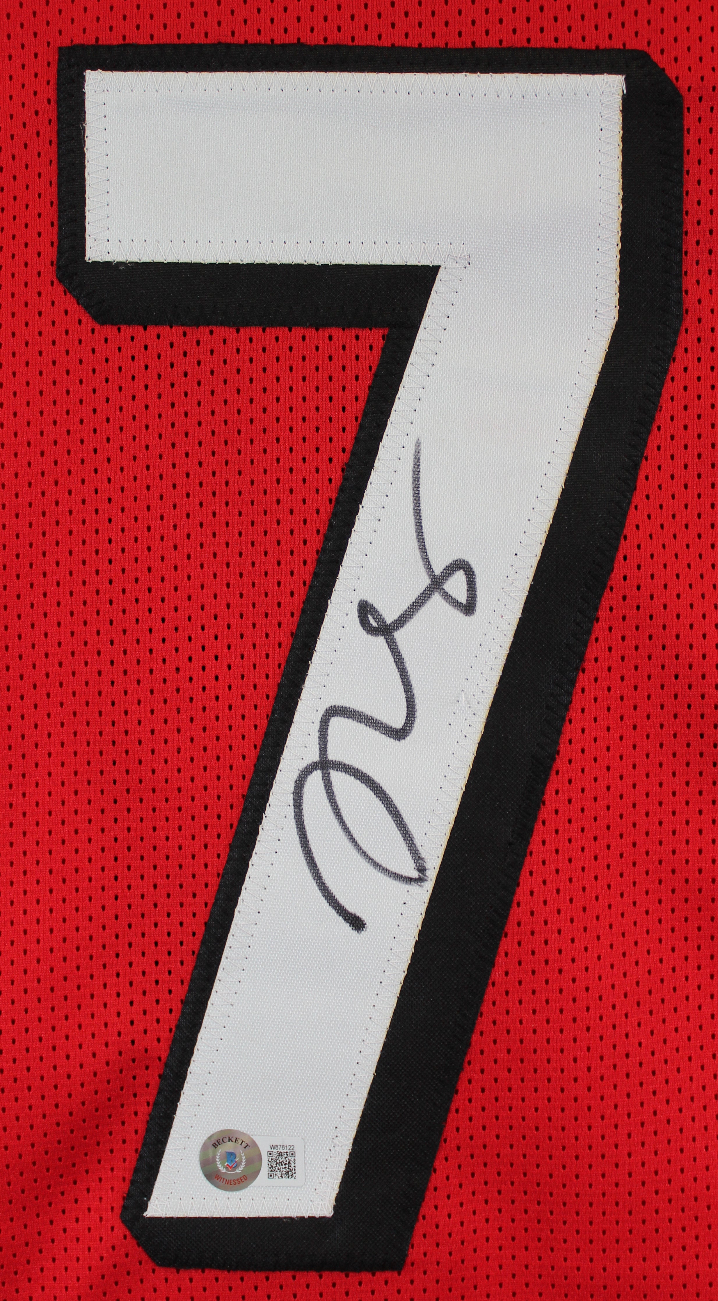 Trent Williams Authentic Signed Red Pro Style Jersey w/ Dropshadow BAS Witness