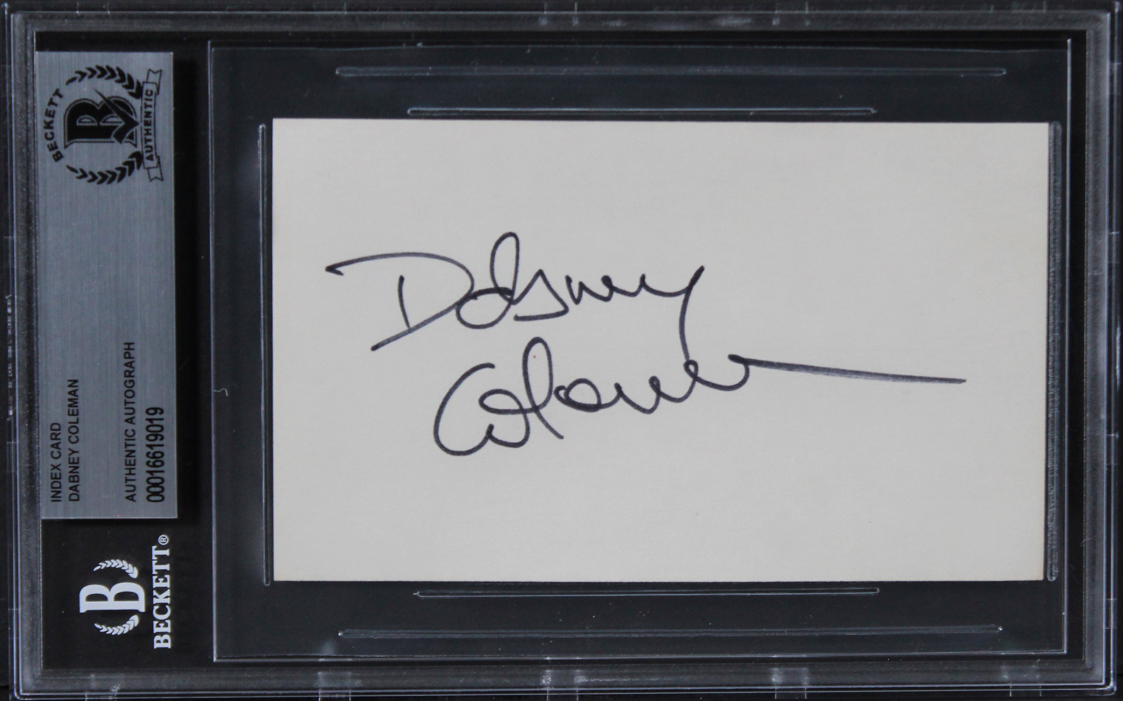 Dabney Coleman Tootsie Authentic Signed 3x5 Index Card Autographed BAS Slabbed1