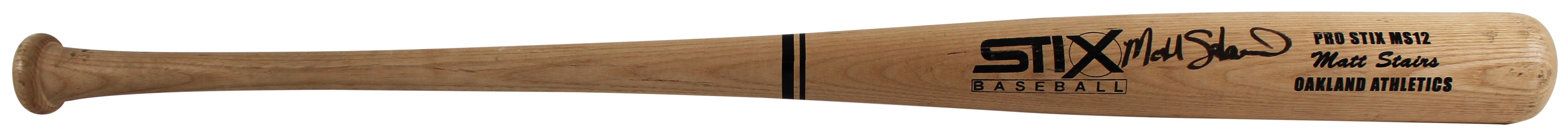 Athletics Matt Stairs Signed Stix Pro Stix MS12 Player Model Bat BAS #BD23195