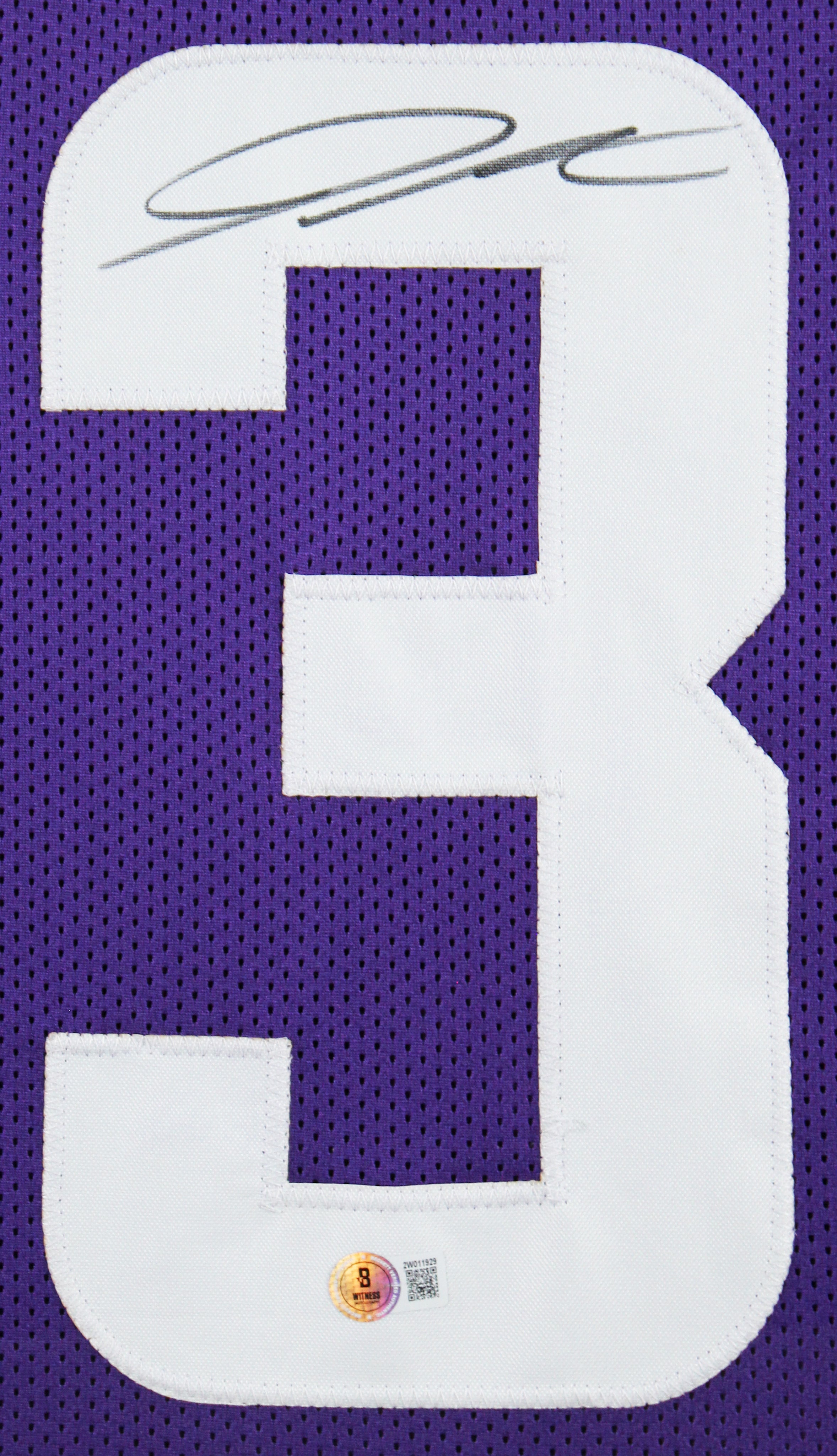 Jordan Addison Authentic Signed Purple Pro Style Framed Jersey BAS Witnessed