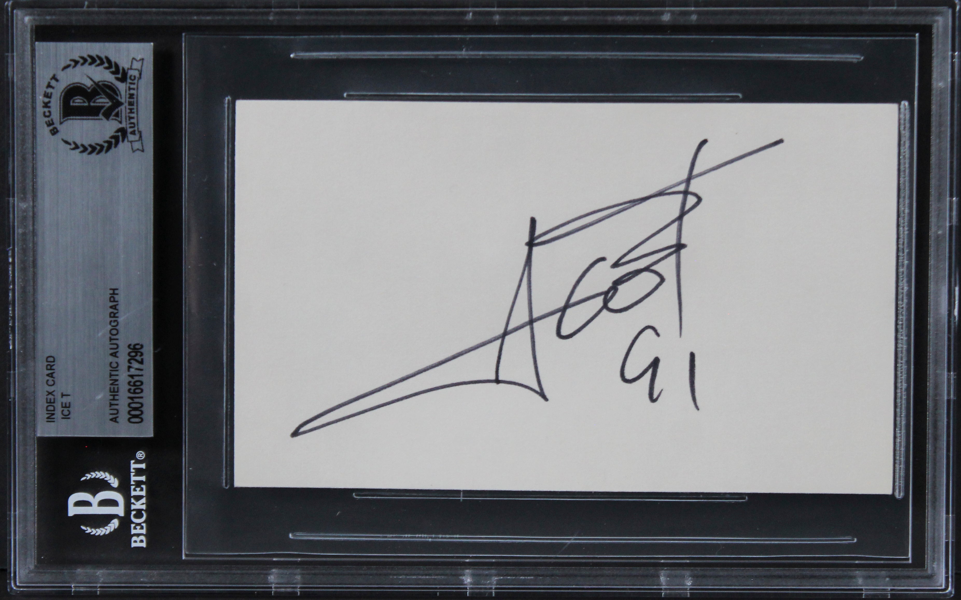 Ice T Law & Order SVU "91" Authentic Signed 3x5 Index Card BAS Slabbed