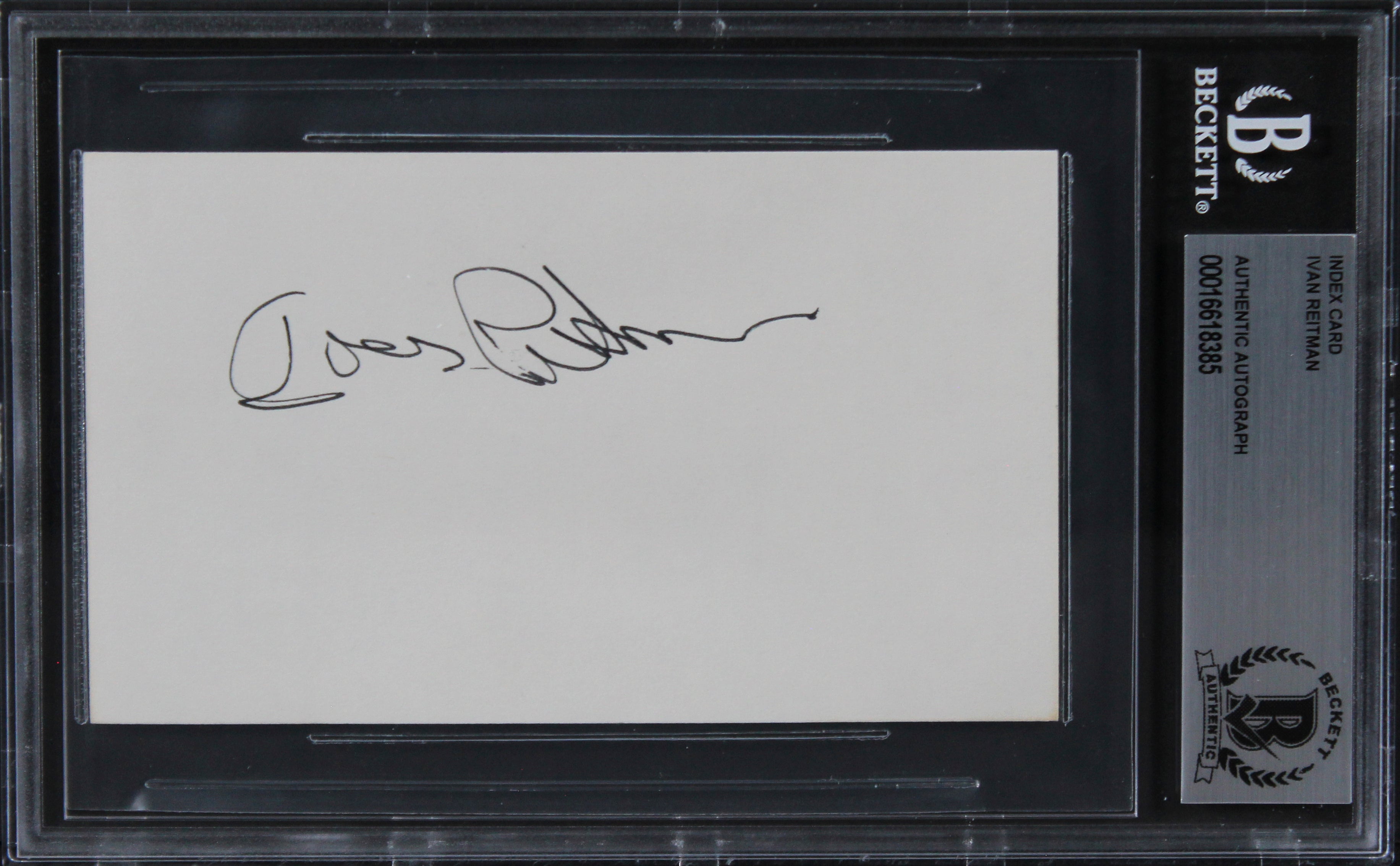 Ivan Reitman Ghostbusters Authentic Signed 3x5 Index Card BAS Slabbed