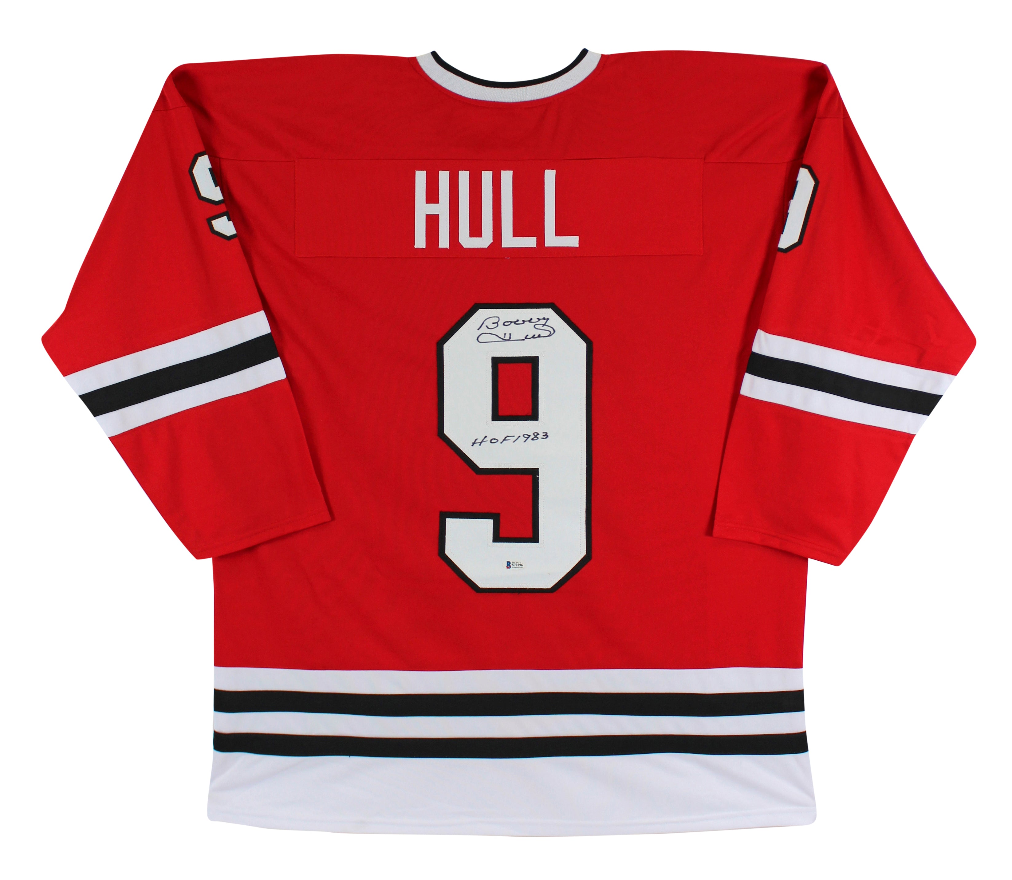 Bobby Hull "HOF 1983" Authentic Signed Red Pro Style Jersey Autographed BAS